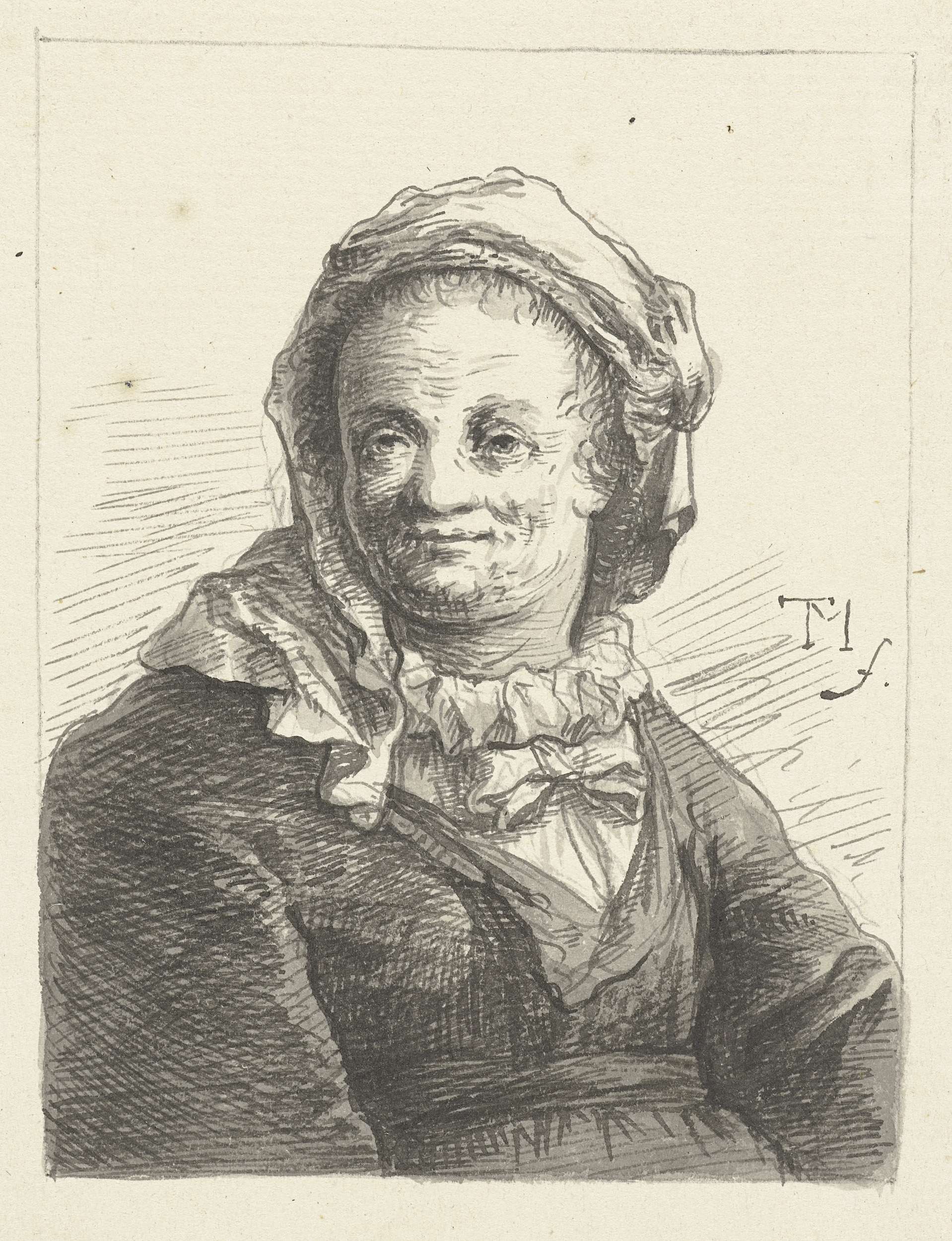 Portrait of a woman with delicate features, oil on canvas by Johann Georg Trautmann