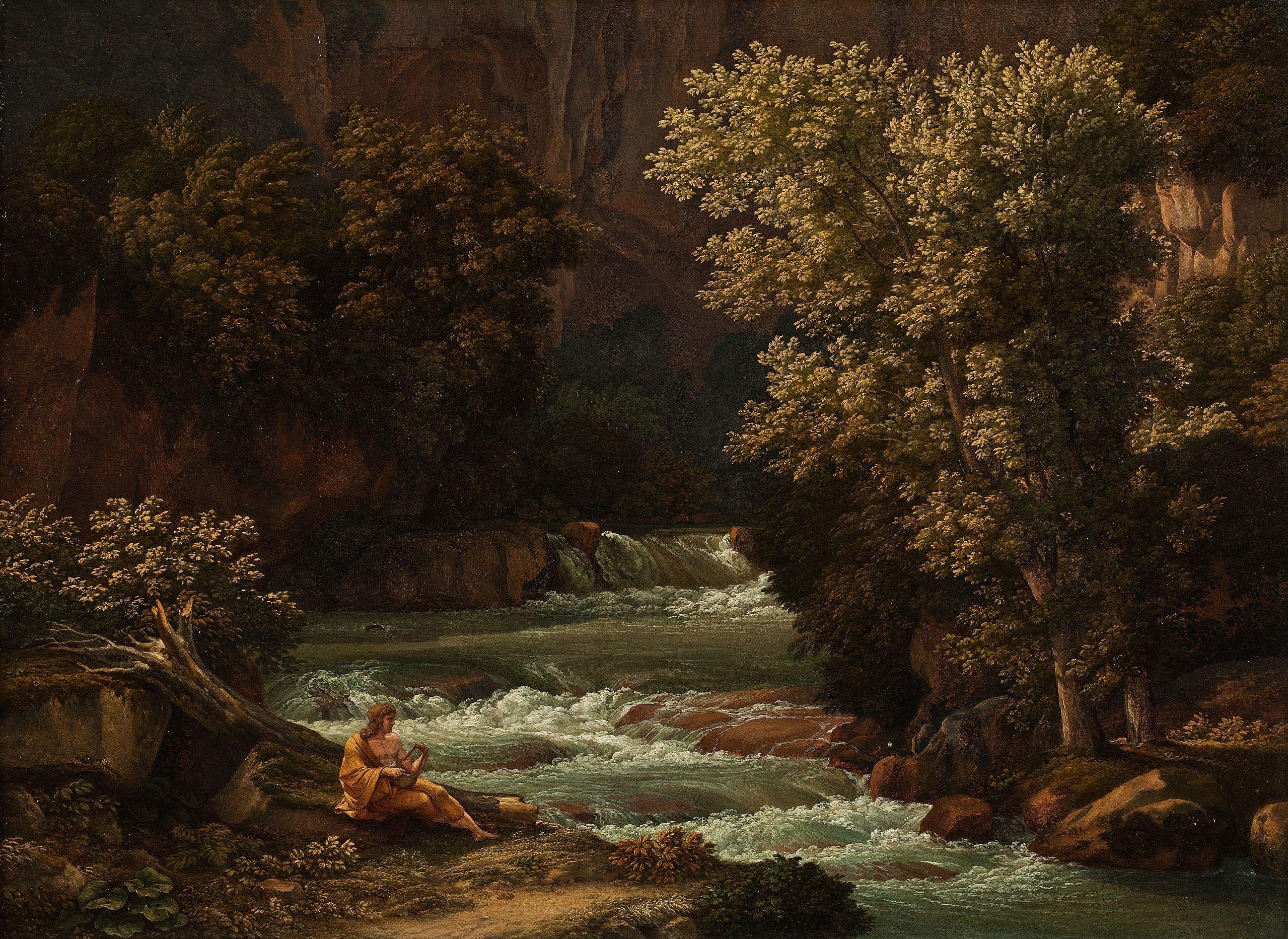 View of the Ponte Lupo on the River Anio, oil on canvas by Johann Christian Reinhart