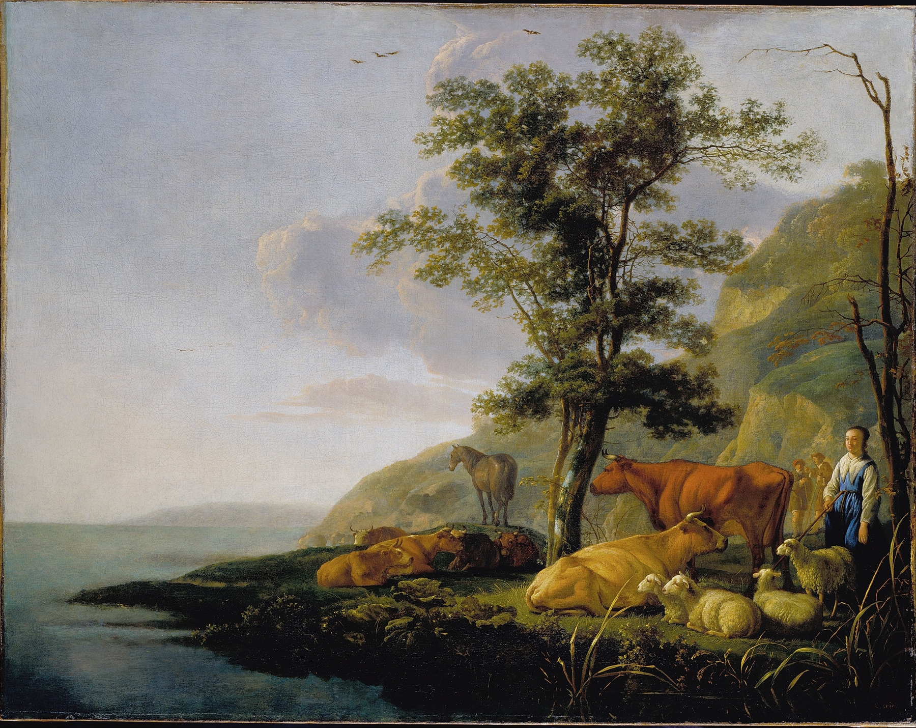 Cattle near a River, by Aelbert Cuyp, public domain