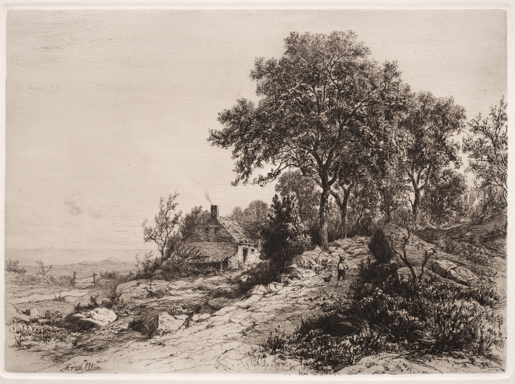 Cottage by the Sea, oil painting by Hendrik Dirk Kruseman van Elten