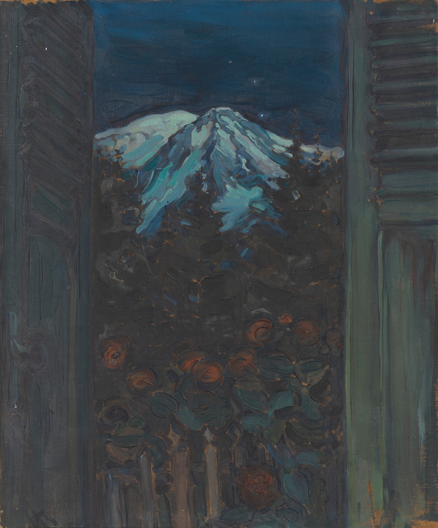 Mont Blanc at night, by Maria Yakunchikova, public domain