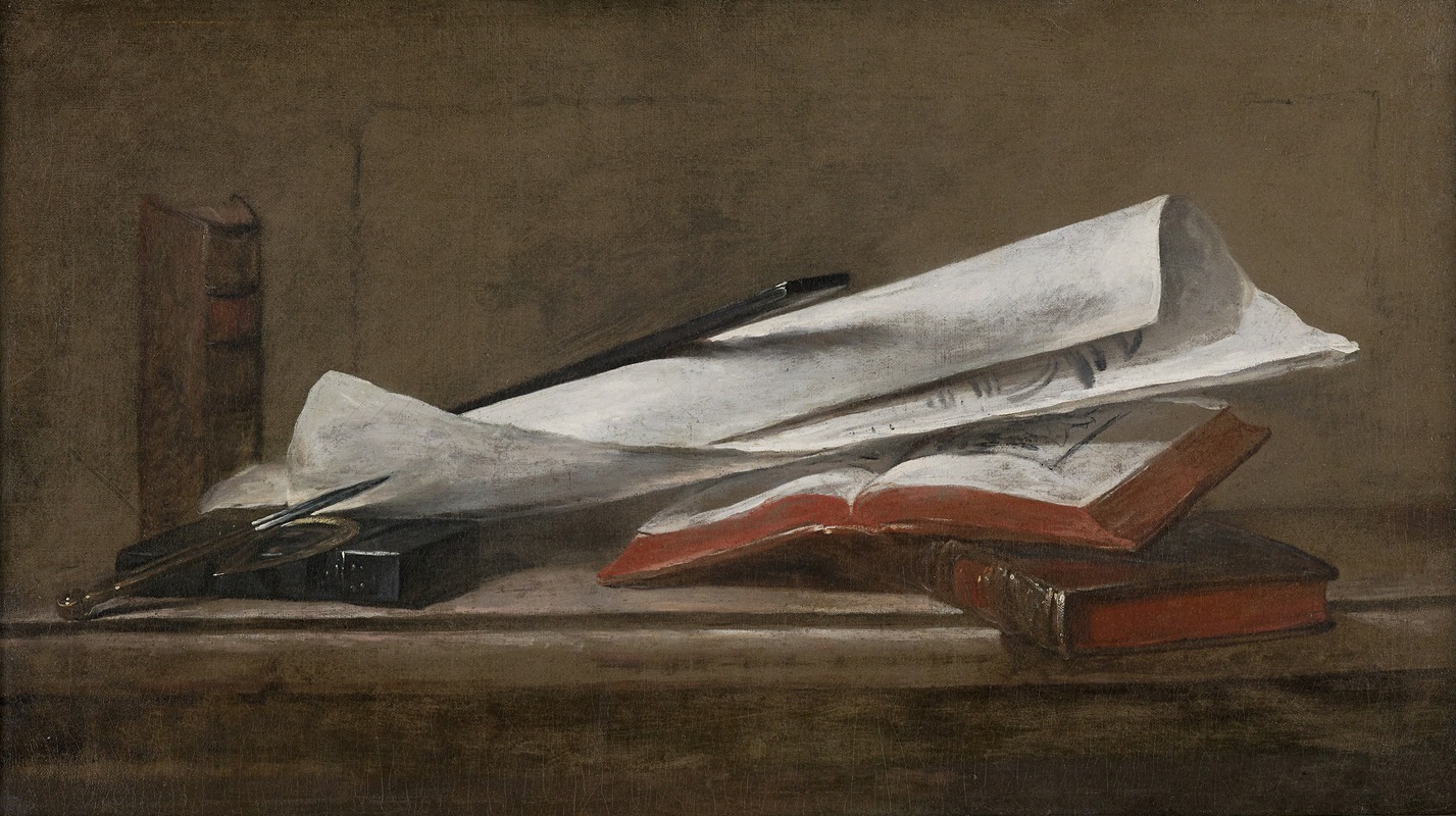 Attributes of the Architect by Jean Siméon Chardin showcases architectural tools and symbols.