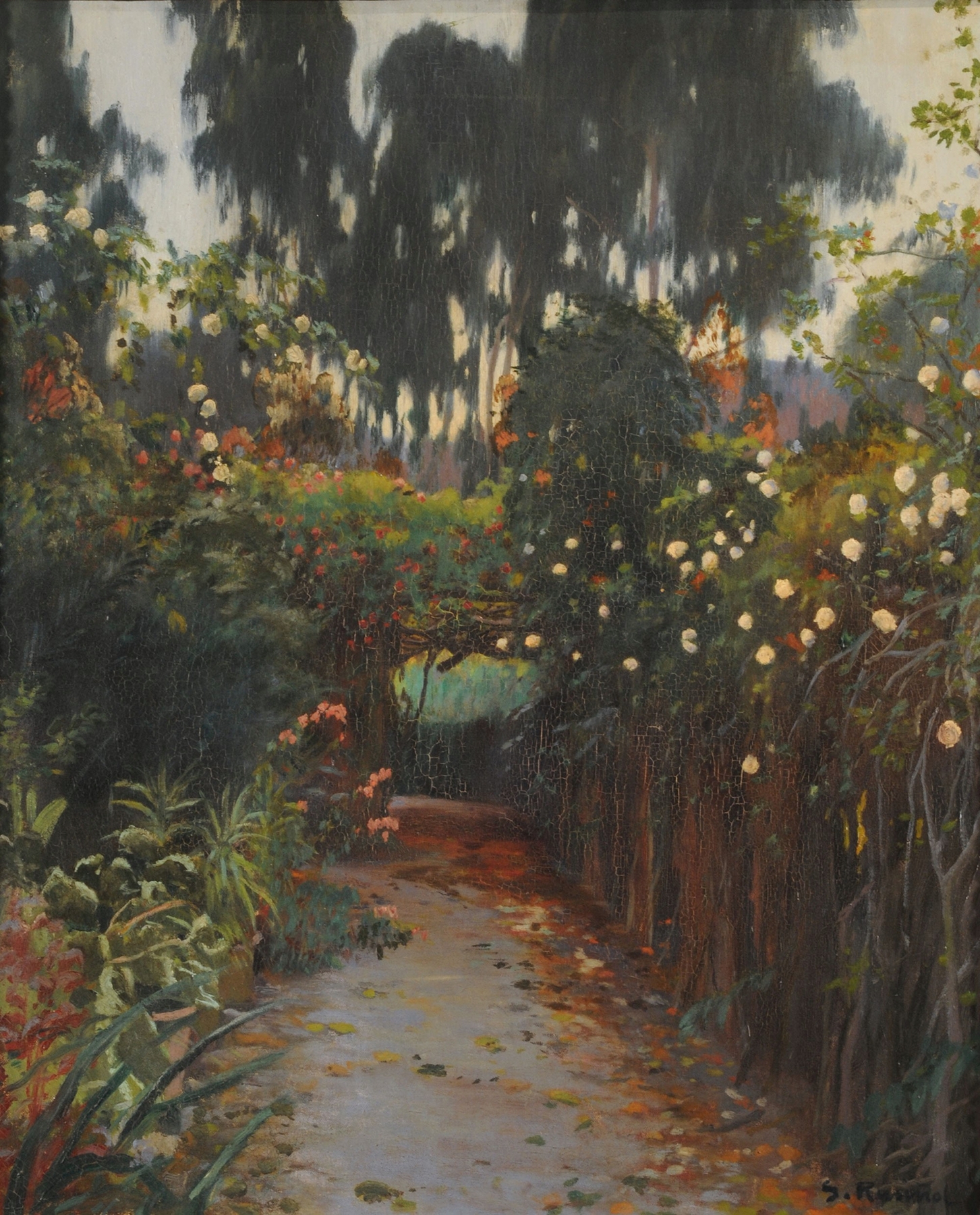 Camino de rosas, by Santiago Rusiñol, public domain