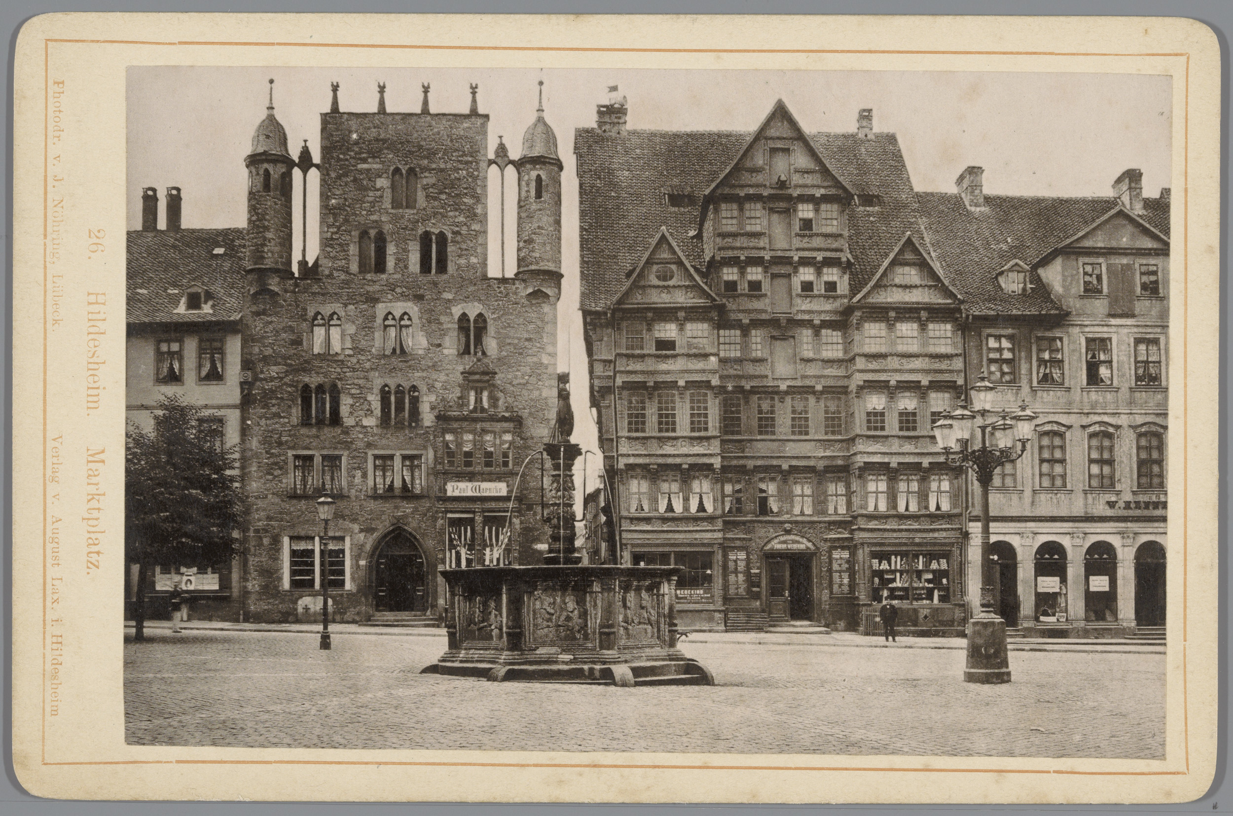 Fountain in Hildesheim marketplace, realism, by Unknown Artist