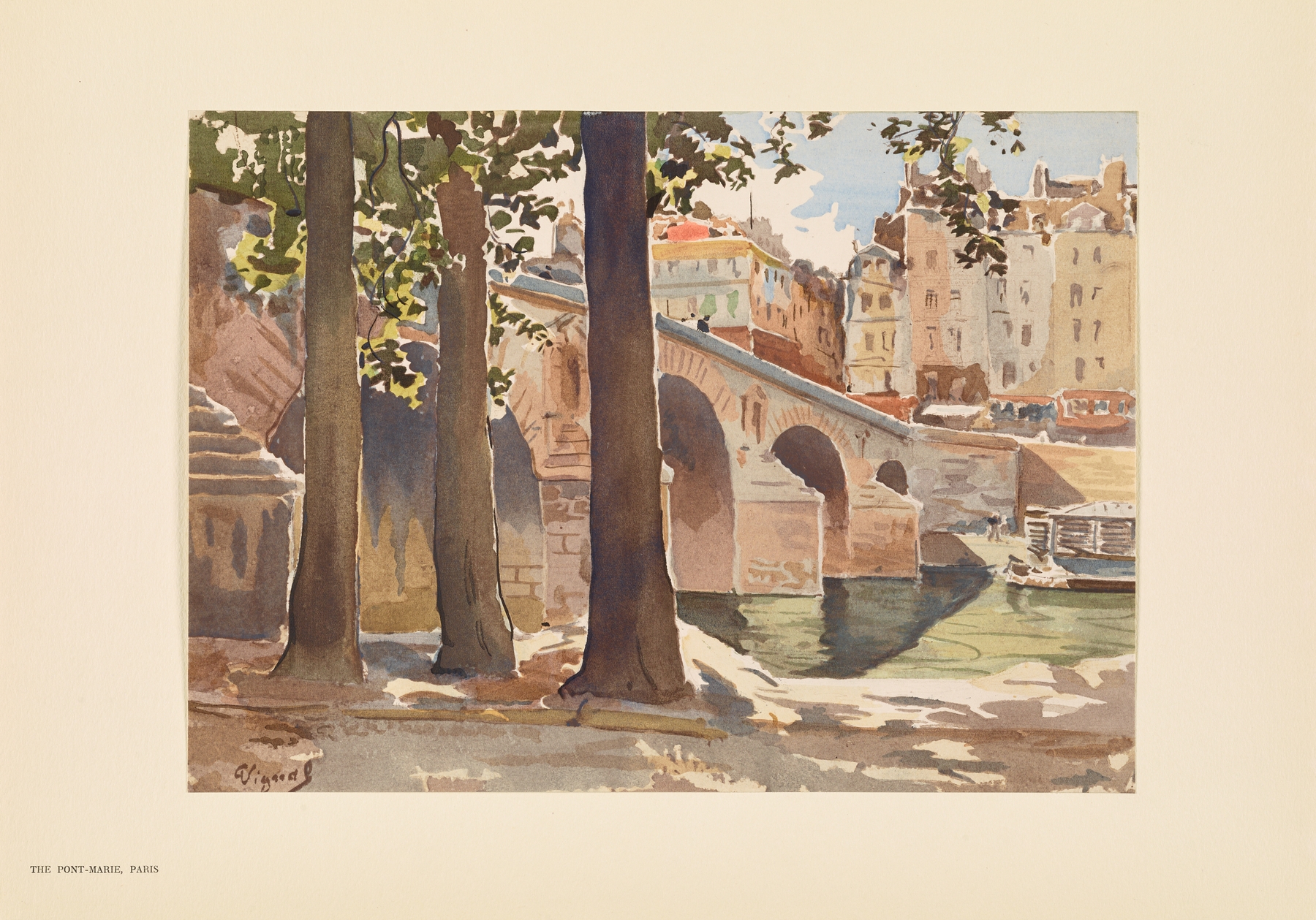 The Pont-Marie over the Seine, oil painting by Pierre Vignal