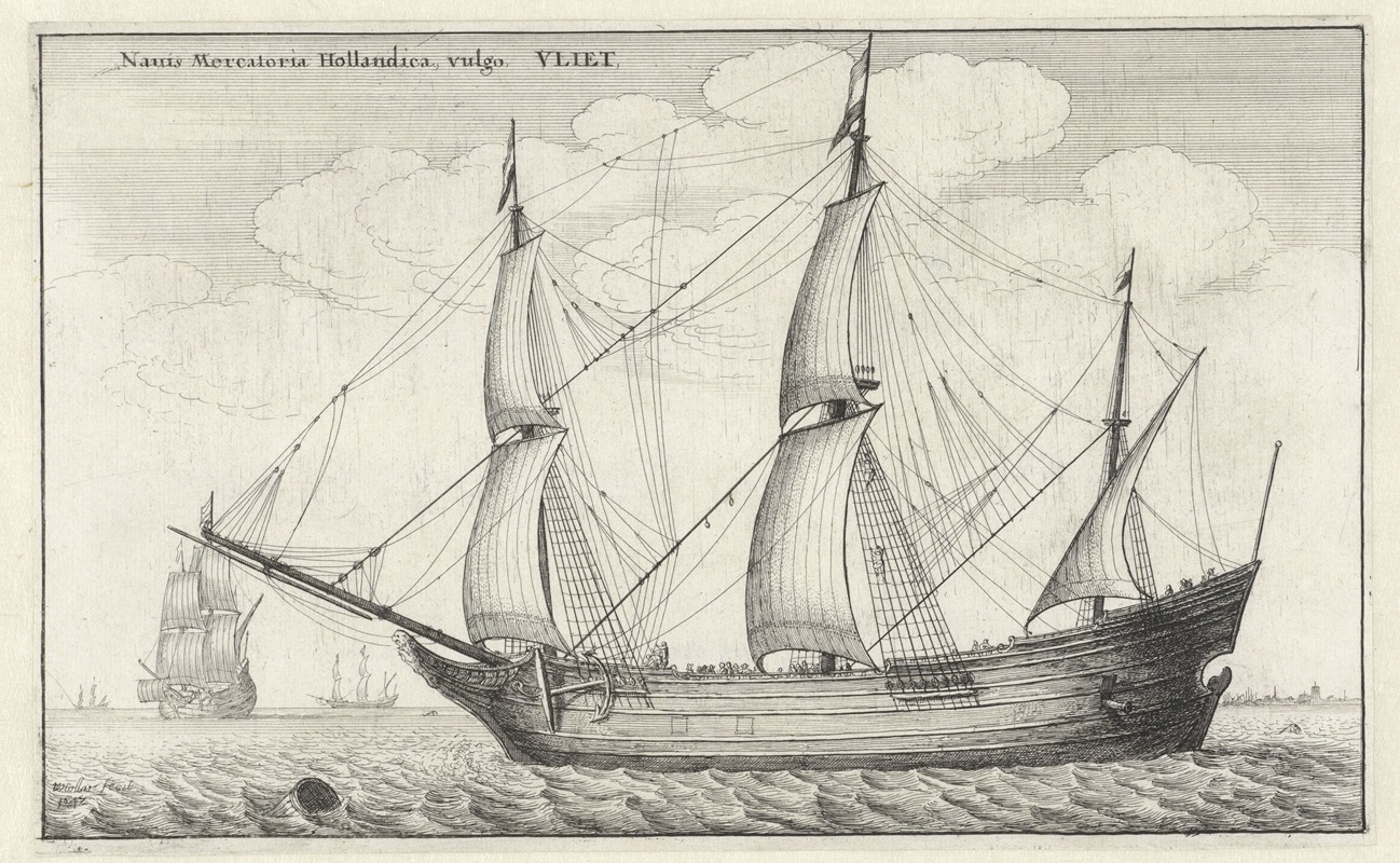 A detailed etching depicting a Dutch merchant scene.