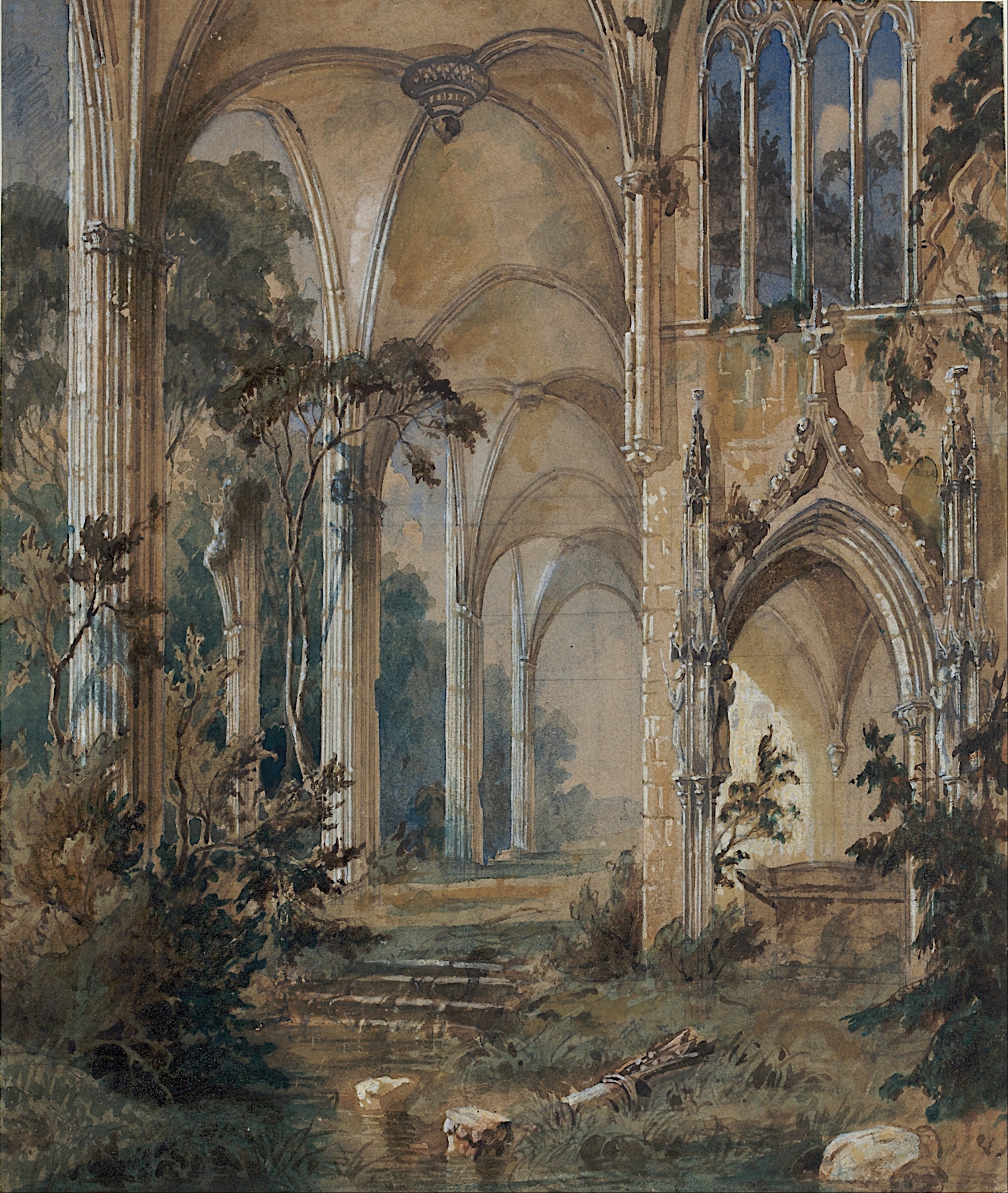 Gothic Church Ruin, by Carl Blechen, public domain