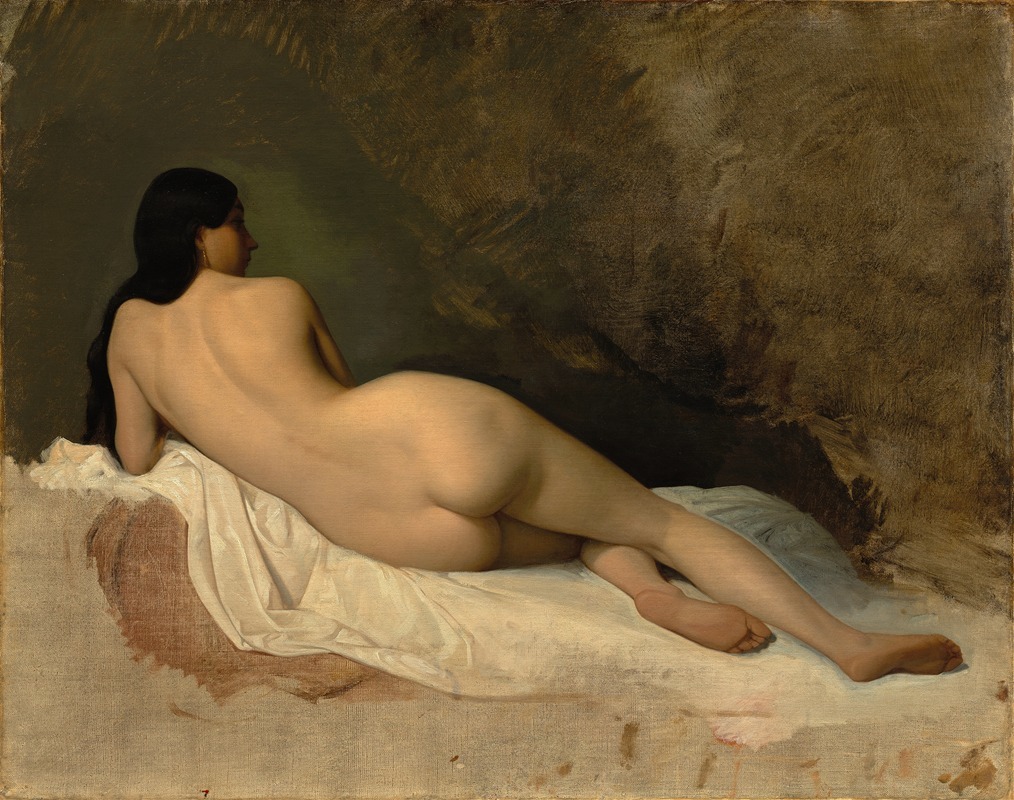 A reclining nude figure painted by Isidore Pils.