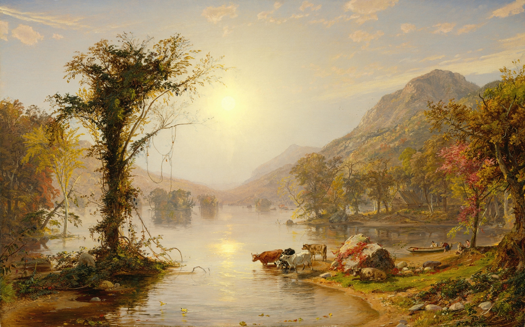 Autumn on Greenwood Lake, by Jasper Francis Cropsey, public domain
