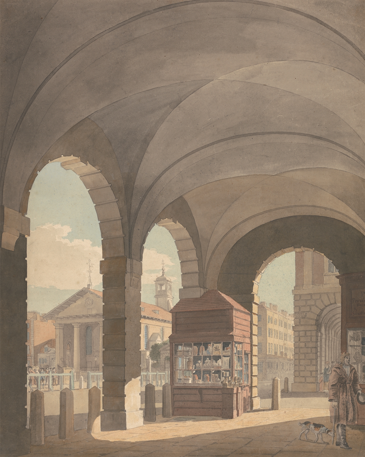 Interior scene of St. Paul’s, Covent Garden, oil on canvas by John Miller