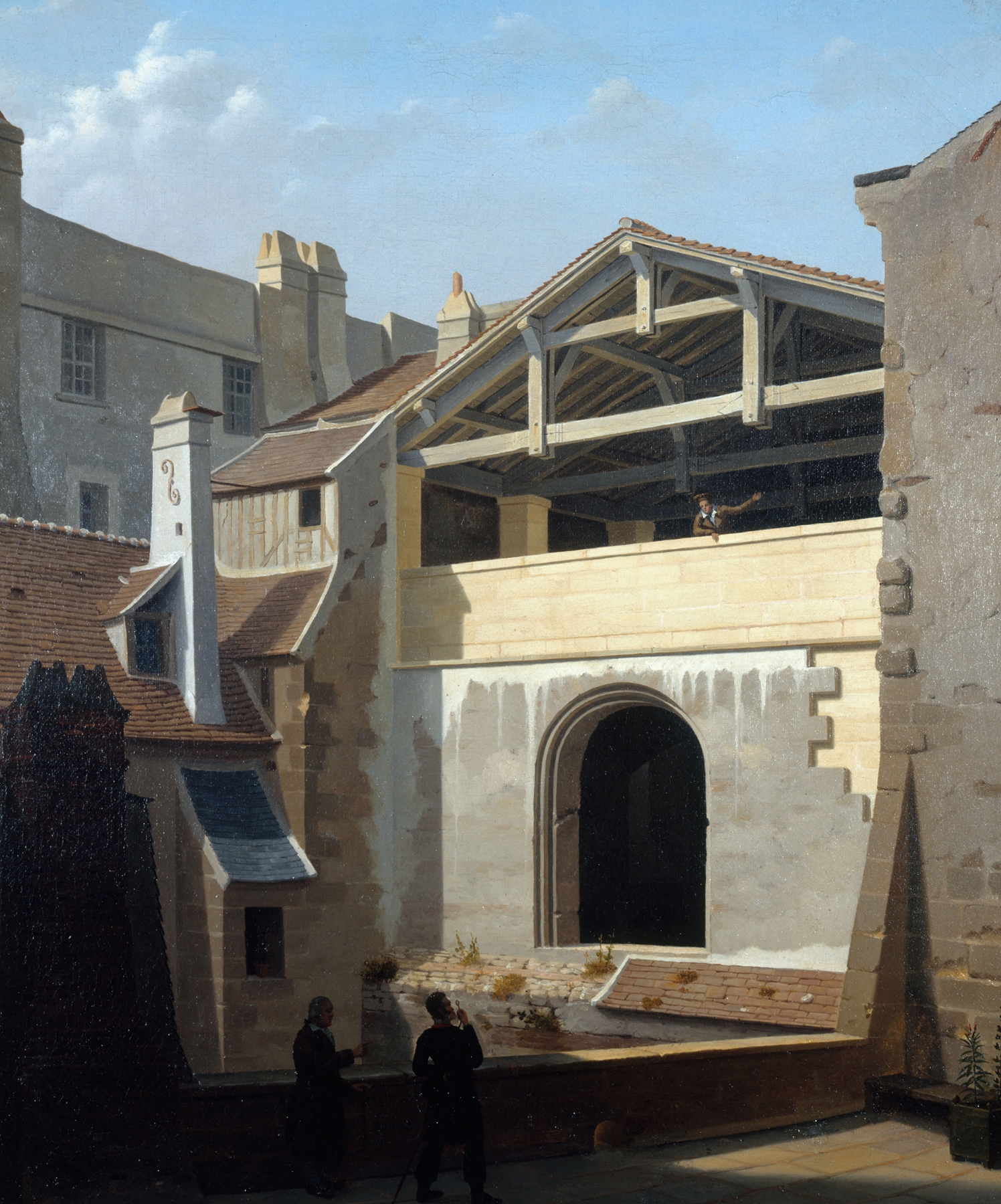 Vue des Thermes de Cluny, prise de la rue de la Harpe, by Etienne Bouhot, public domain