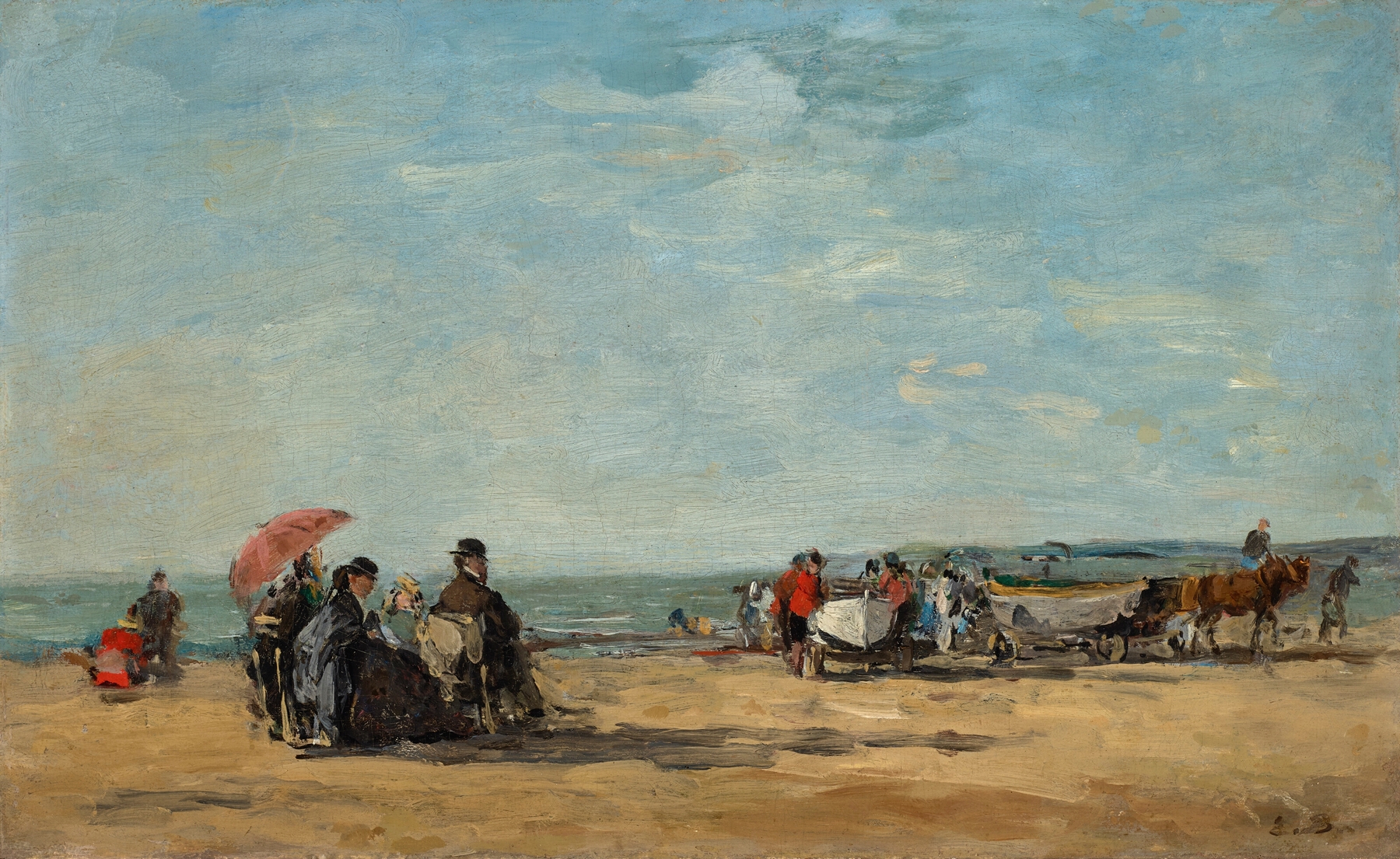 Scène de plage, by Eugène Boudin, public domain