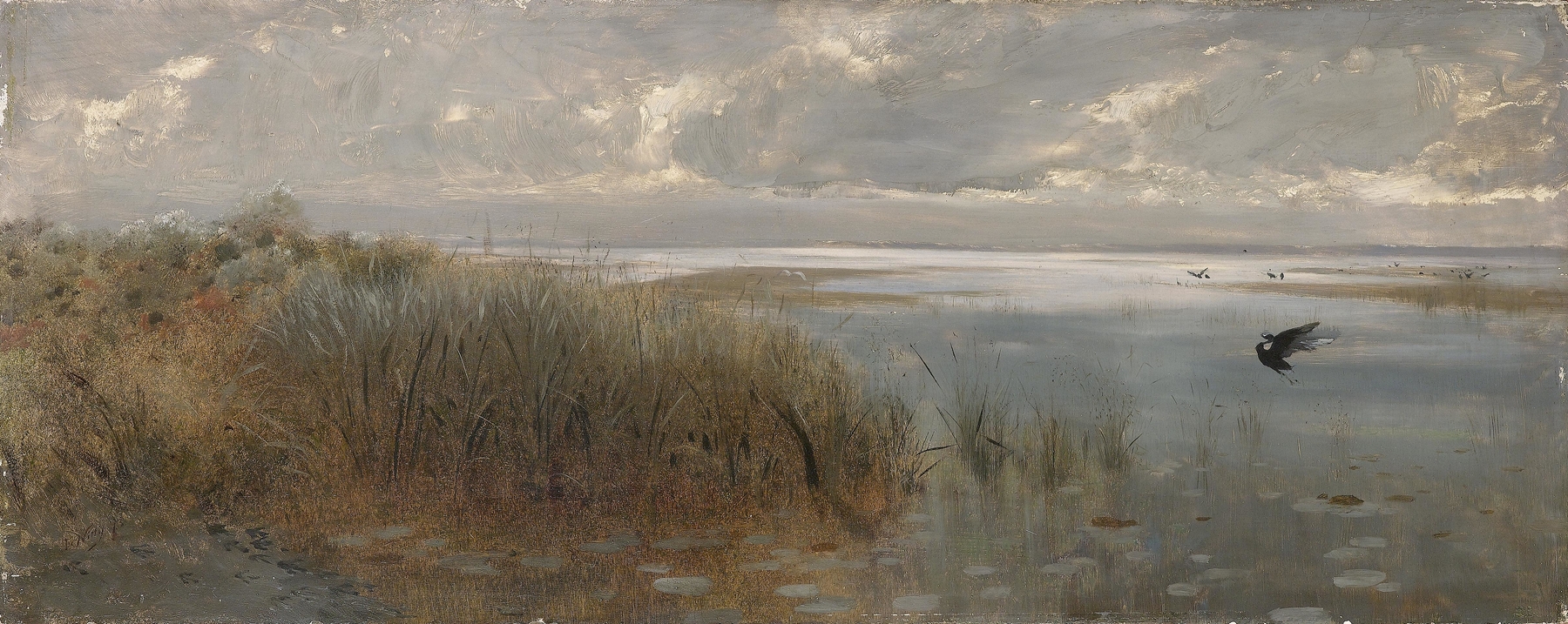 Seelandschaft in der Umgebung von Neapel by Giuseppe De Nittis, oil on canvas depicting a serene marine landscape.