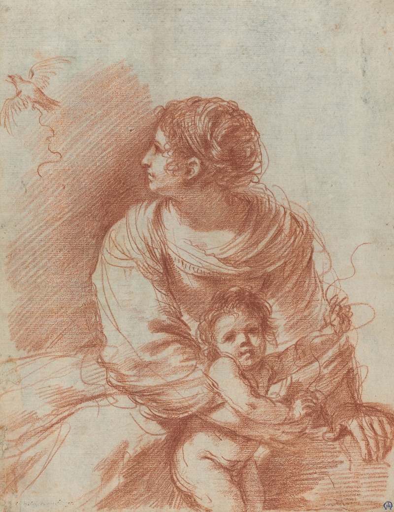 A painting depicting the Madonna and Child with a goldfinch.