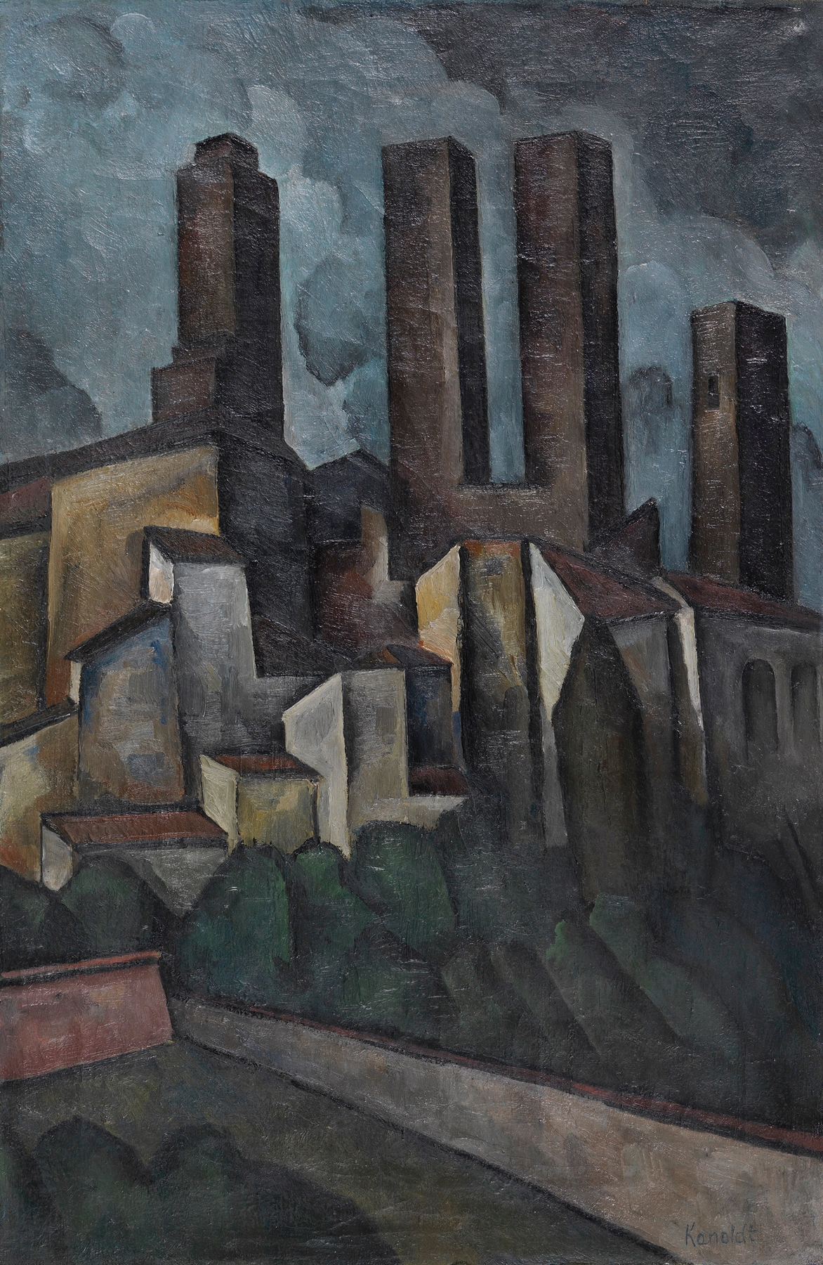 San Gimignano, by Alexander Kanoldt, public domain