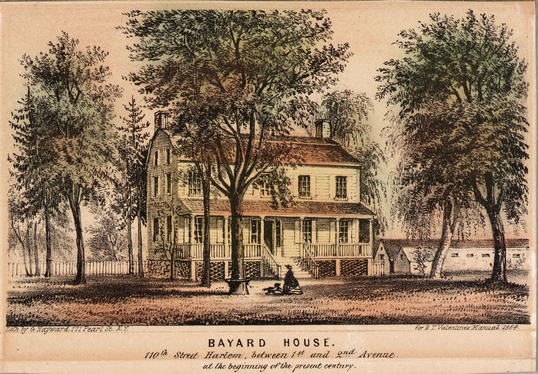 Facade of Bayard House, 110th St. Harlem by Gerald Sinclair Hayward, oil painting