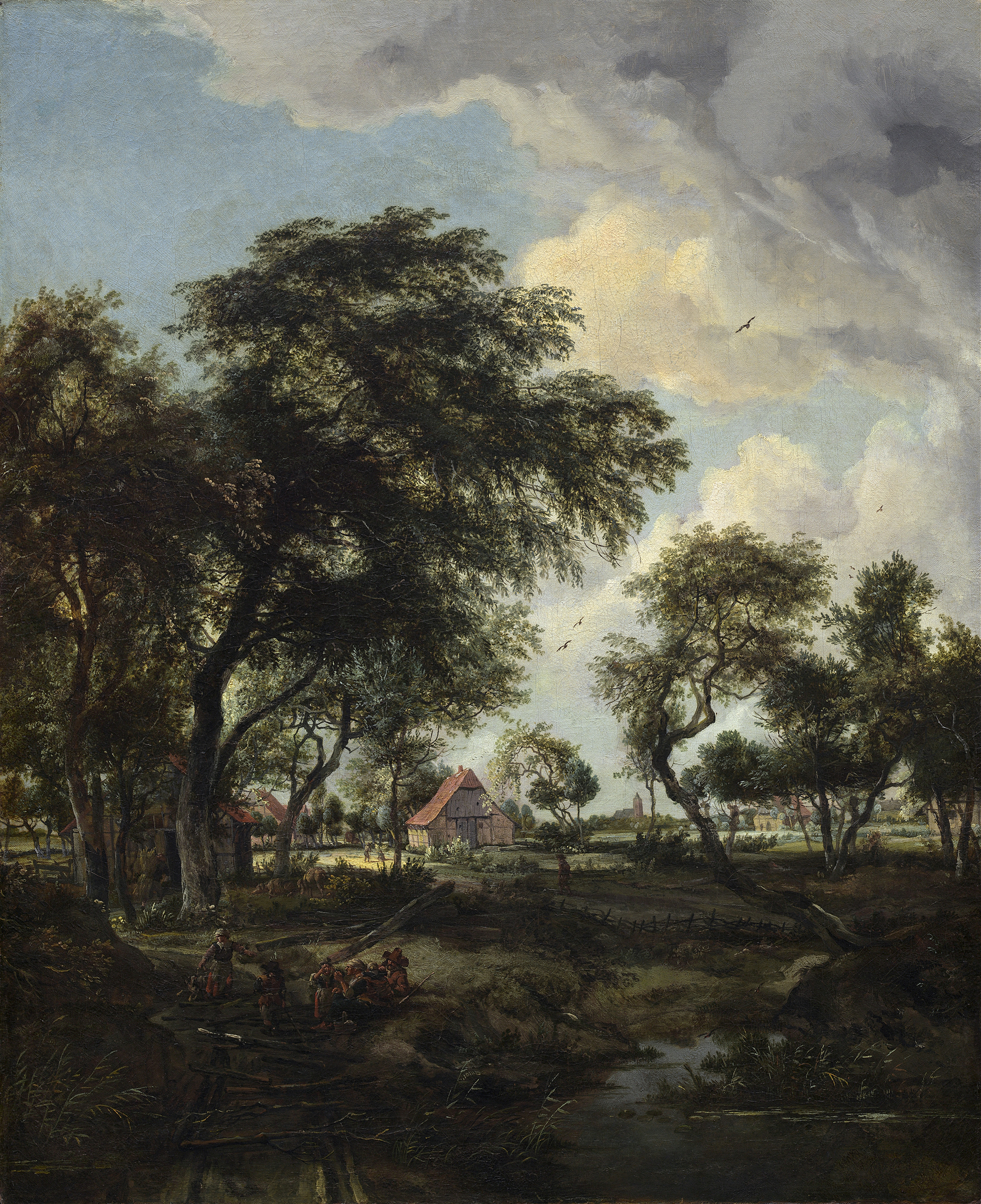 A Farm in the Sunlight, by Meindert Hobbema, public domain