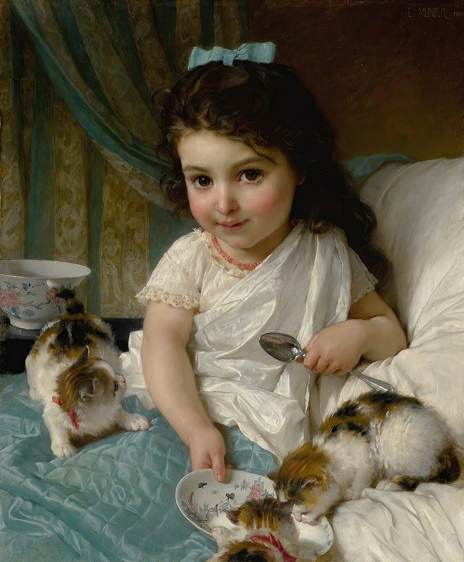 A depiction of a family enjoying breakfast together.