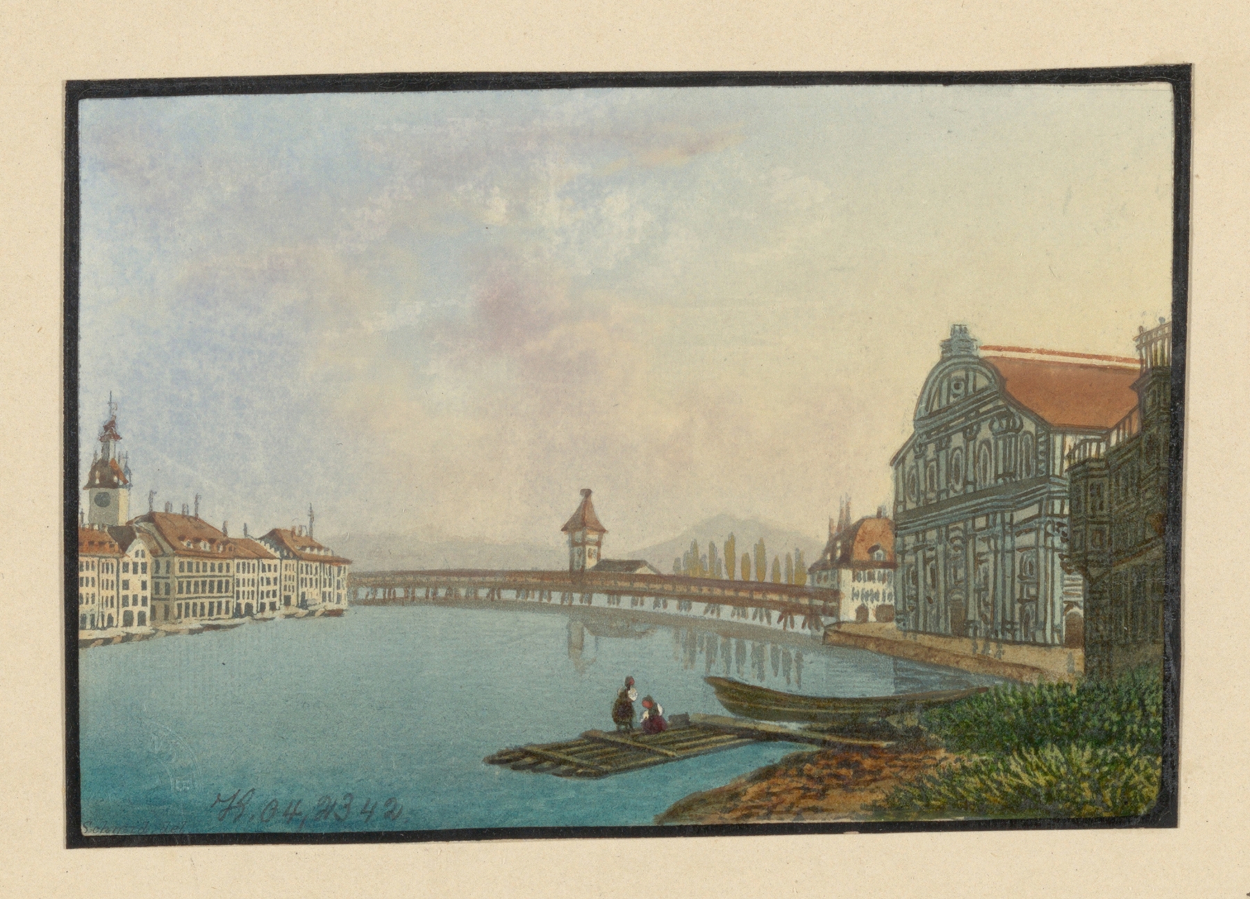 Luzern, l’intérieur de Lucerne avec l’eglise des Jésuites by David Alois Schmid, oil painting
