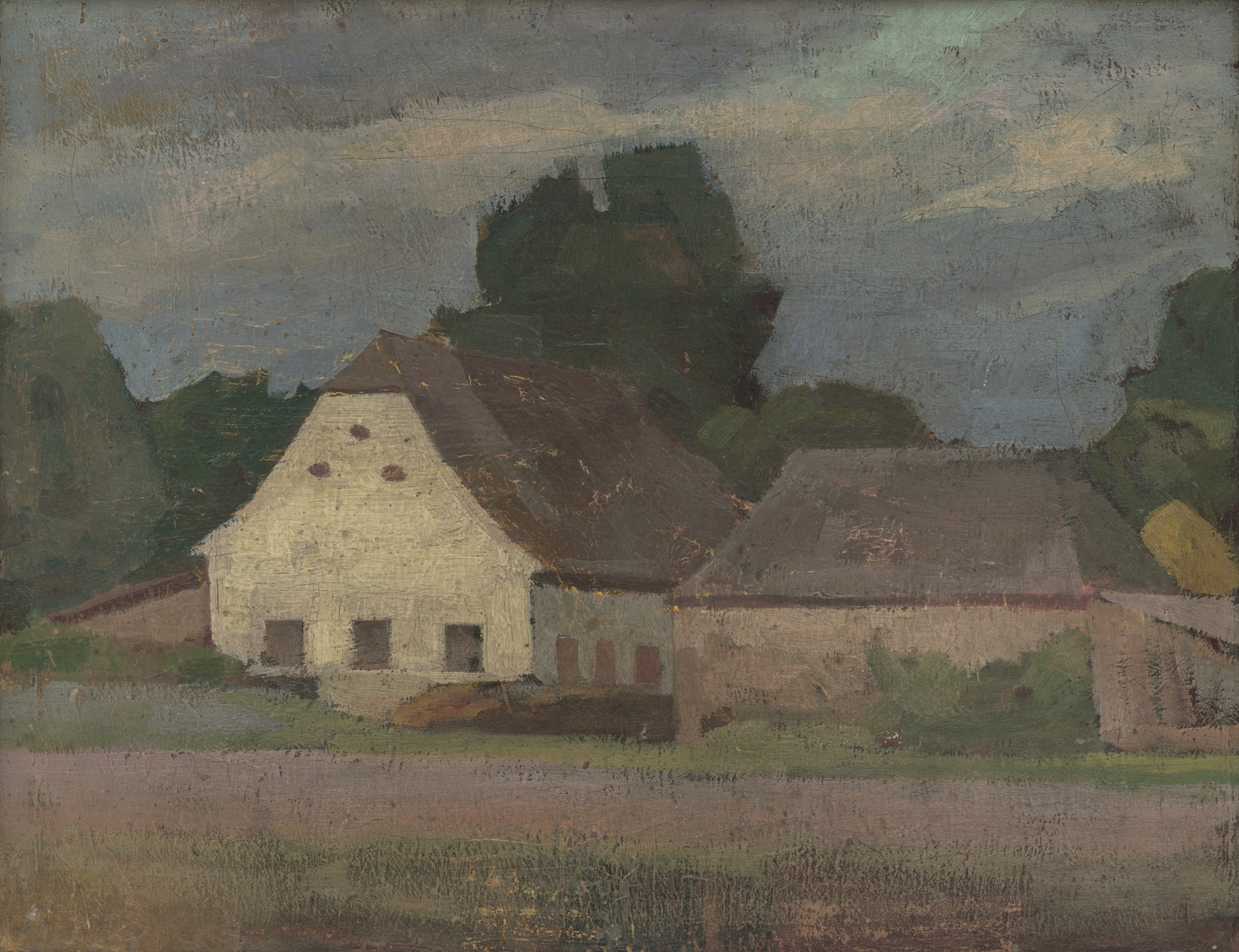 Farm landscape by Eduard Putra, realism, depicting fields and nature