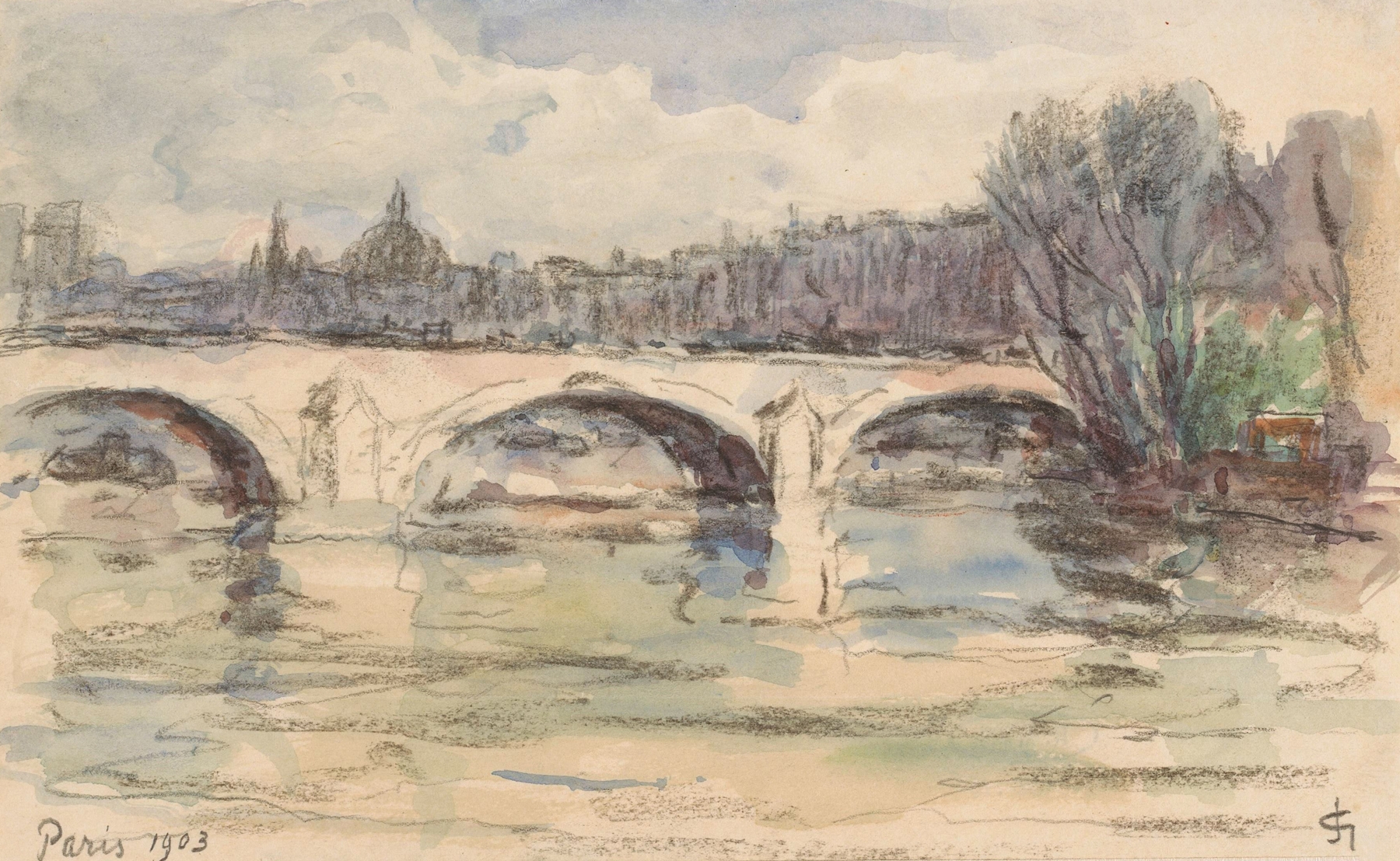 Brug over de Seine, Parijs oil painting by Carel Nicolaas Storm van 's-Gravesande