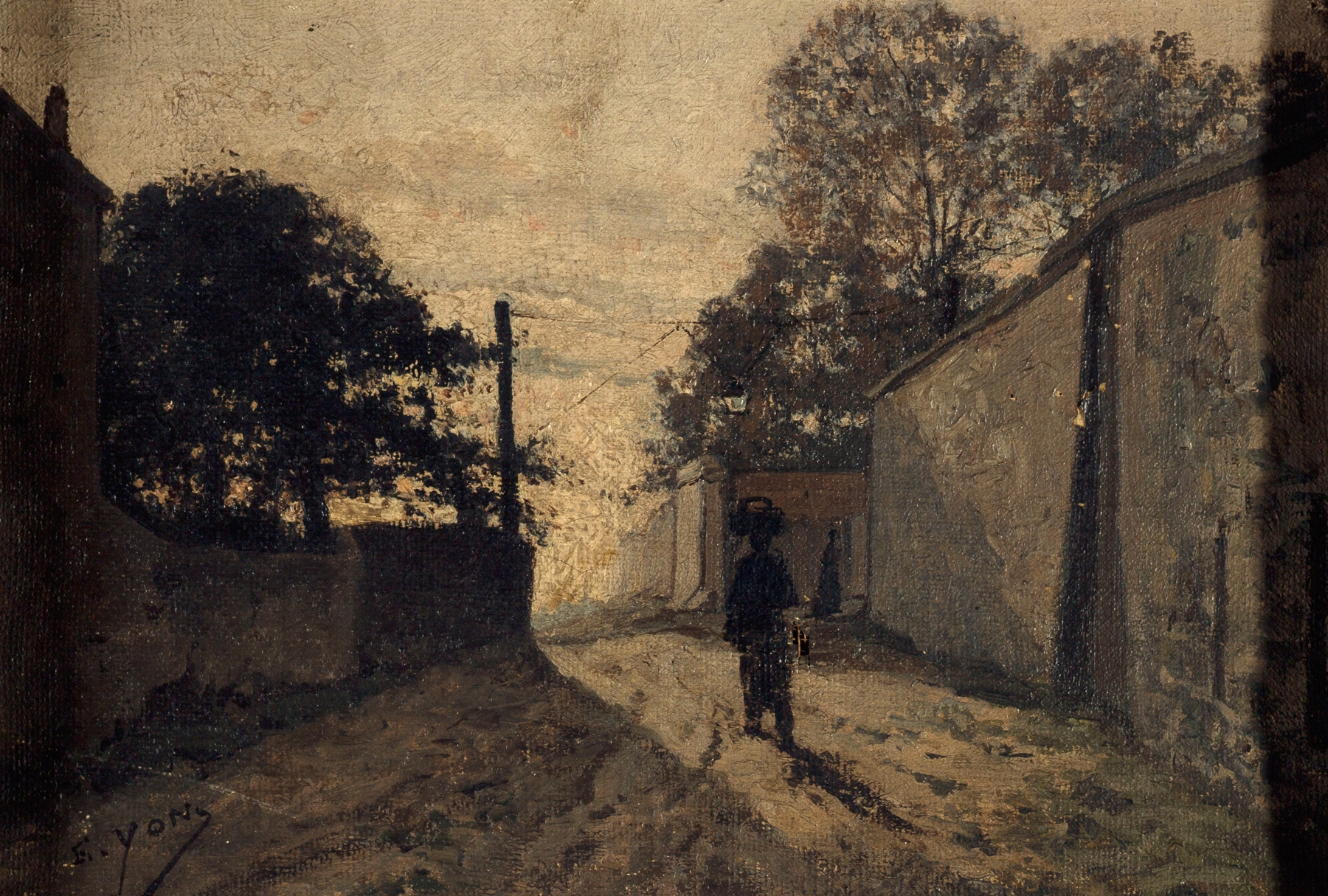 La Rue Saint-Vincent à Montmartre by Edmond Charles Joseph Yon, oil painting