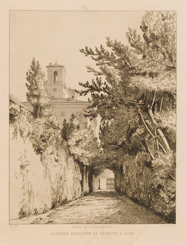 Isidore Pils' painting captures the entrance of the Villa Medicis in Rome.