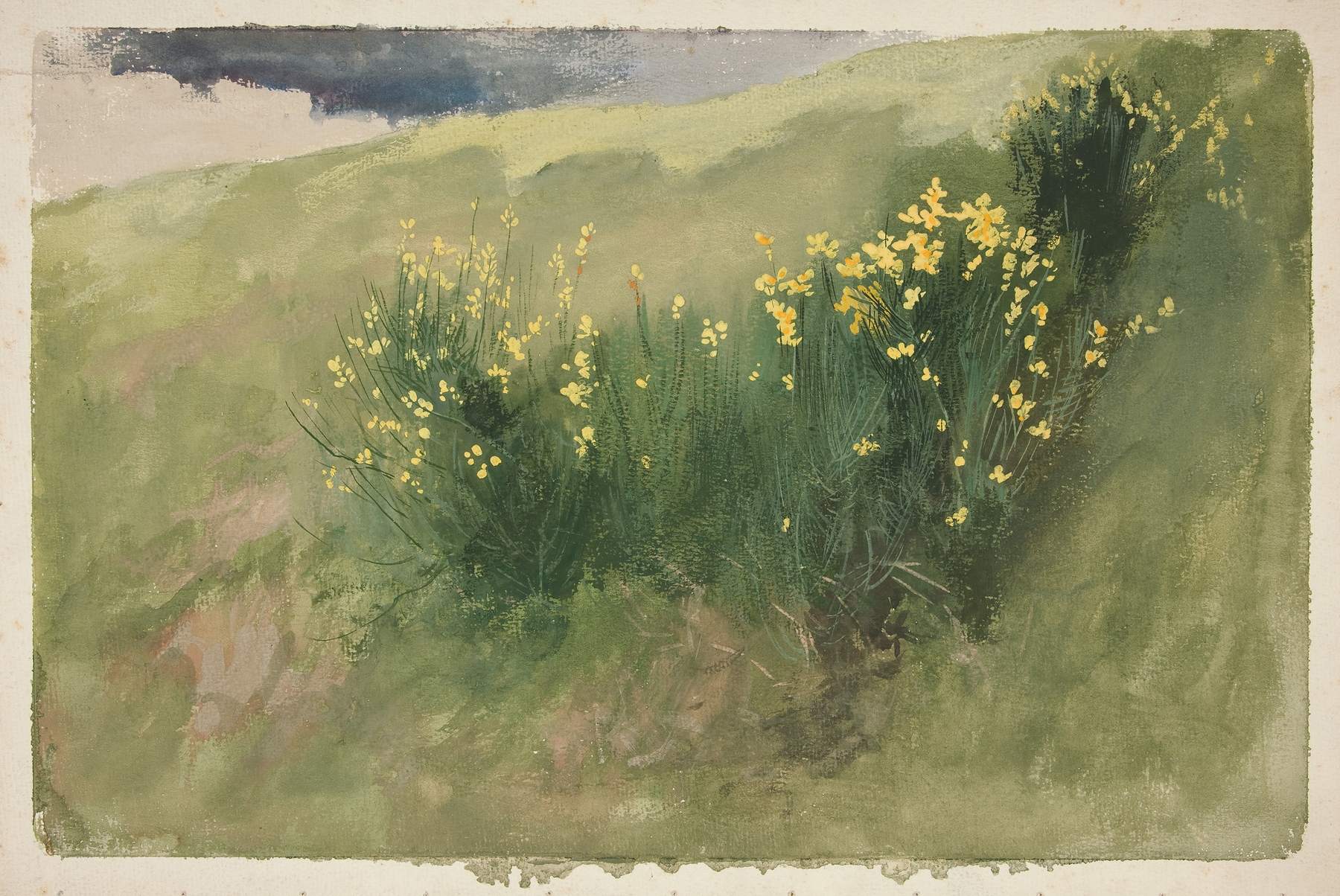 Landscape with wildflowers, by Edwin Austin Abbey, public domain