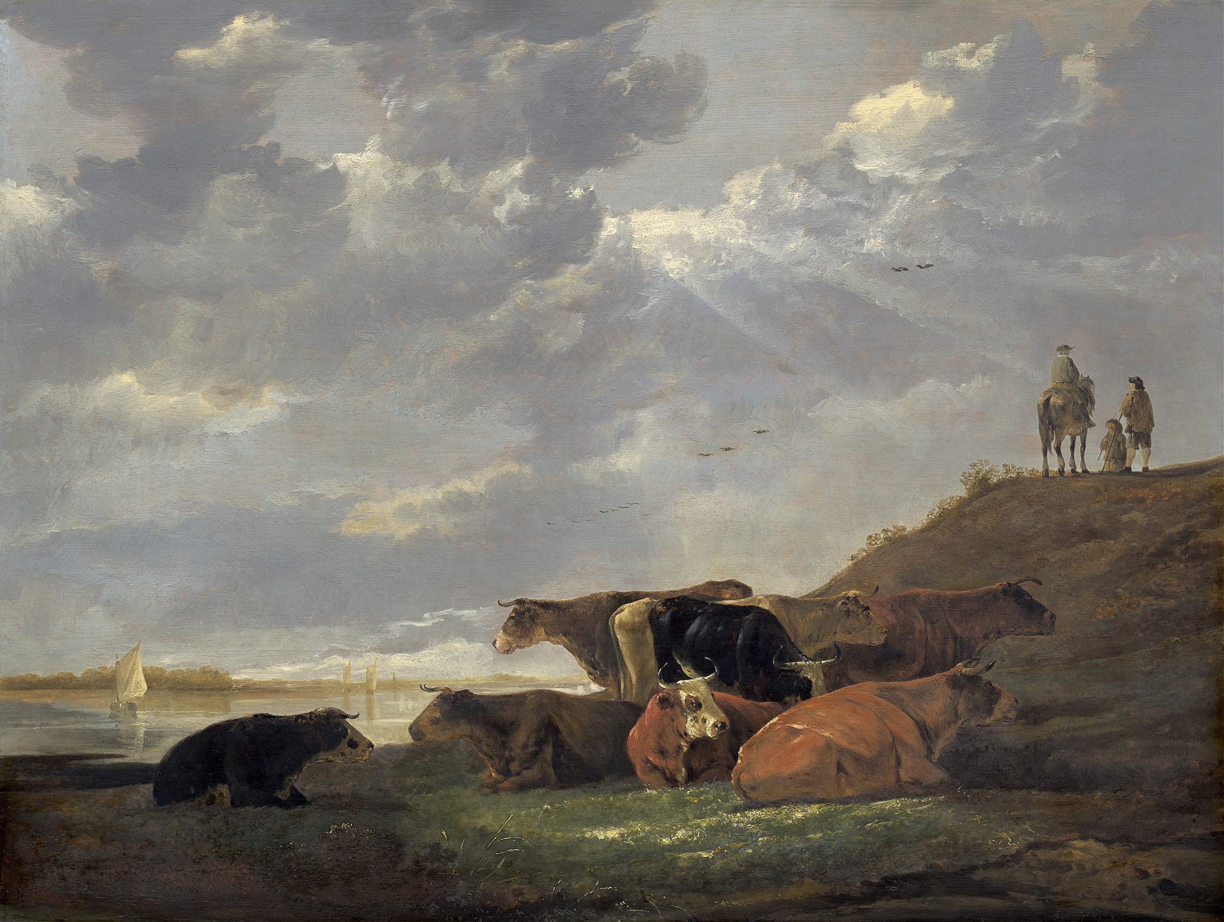 River Landscape with Cows, by Aelbert Cuyp, public domain