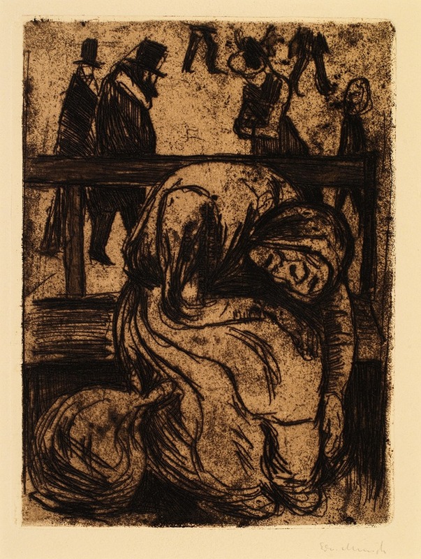 Edvard Munch's 'Elderly Woman on a Bench' captures the solitude of aging.