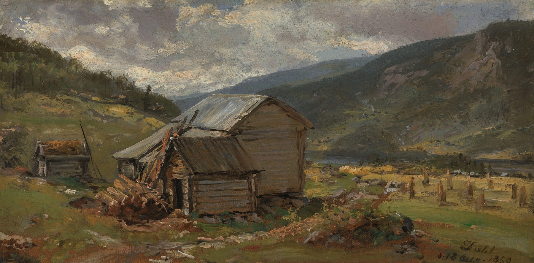 View of Hjelle in Valdres, by Johan Christian Dahl, public domain
