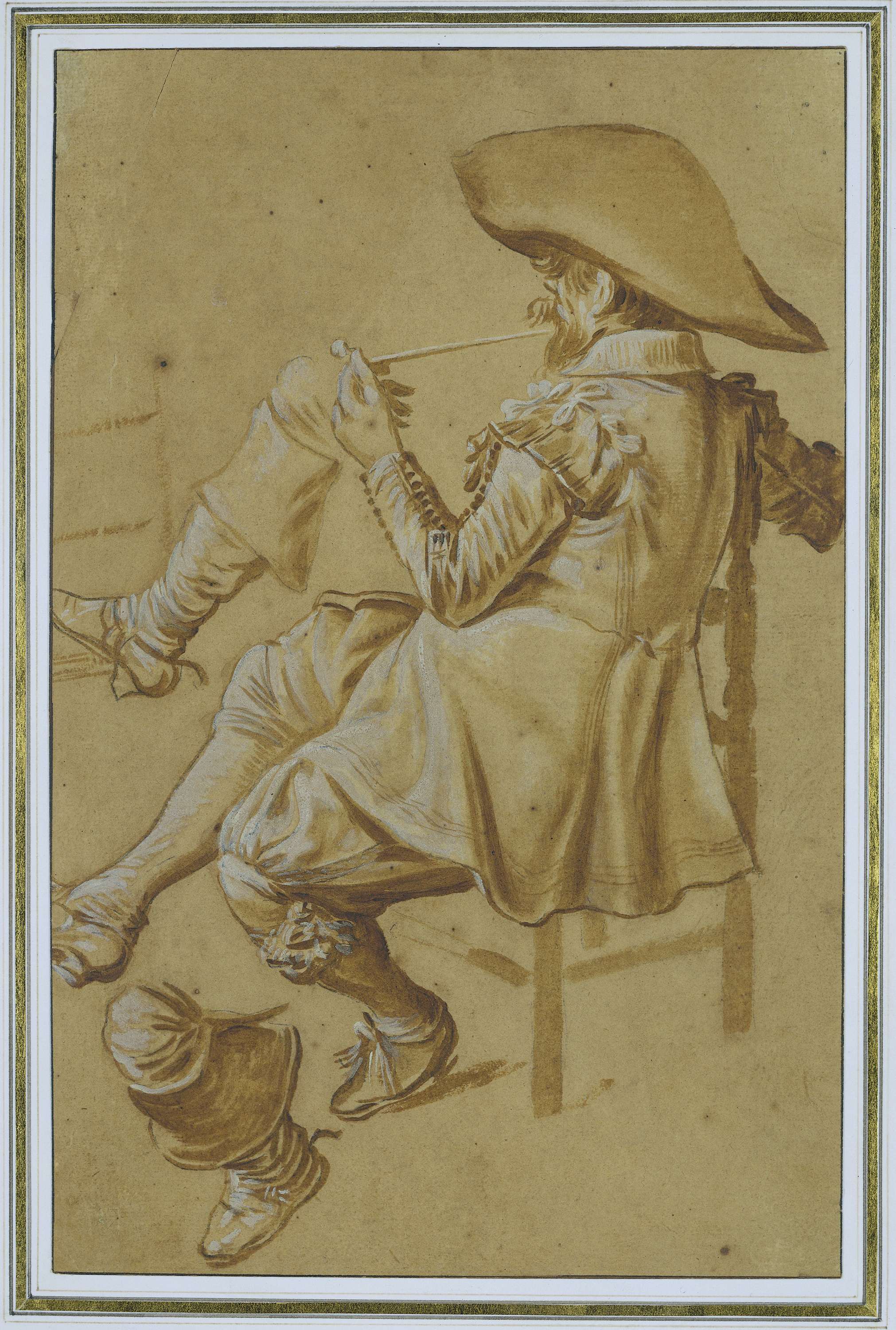Zittende pijproker en twee onderbenen, by Dirck Hals, public domain