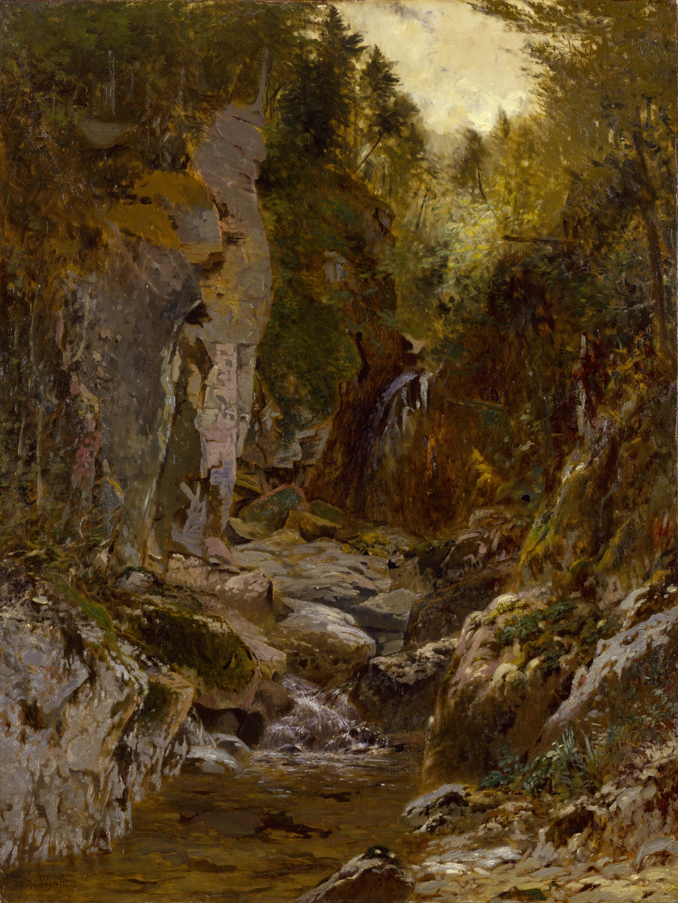 The Flume, Opalescent River, Adirondacks, by Alexander Helwig Wyant, public domain