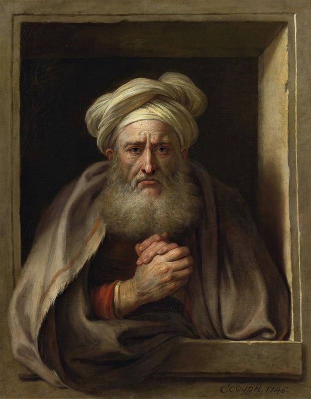 Sorrowful Democritus by Charles-Antoine Coypel depicts a melancholic philosopher.