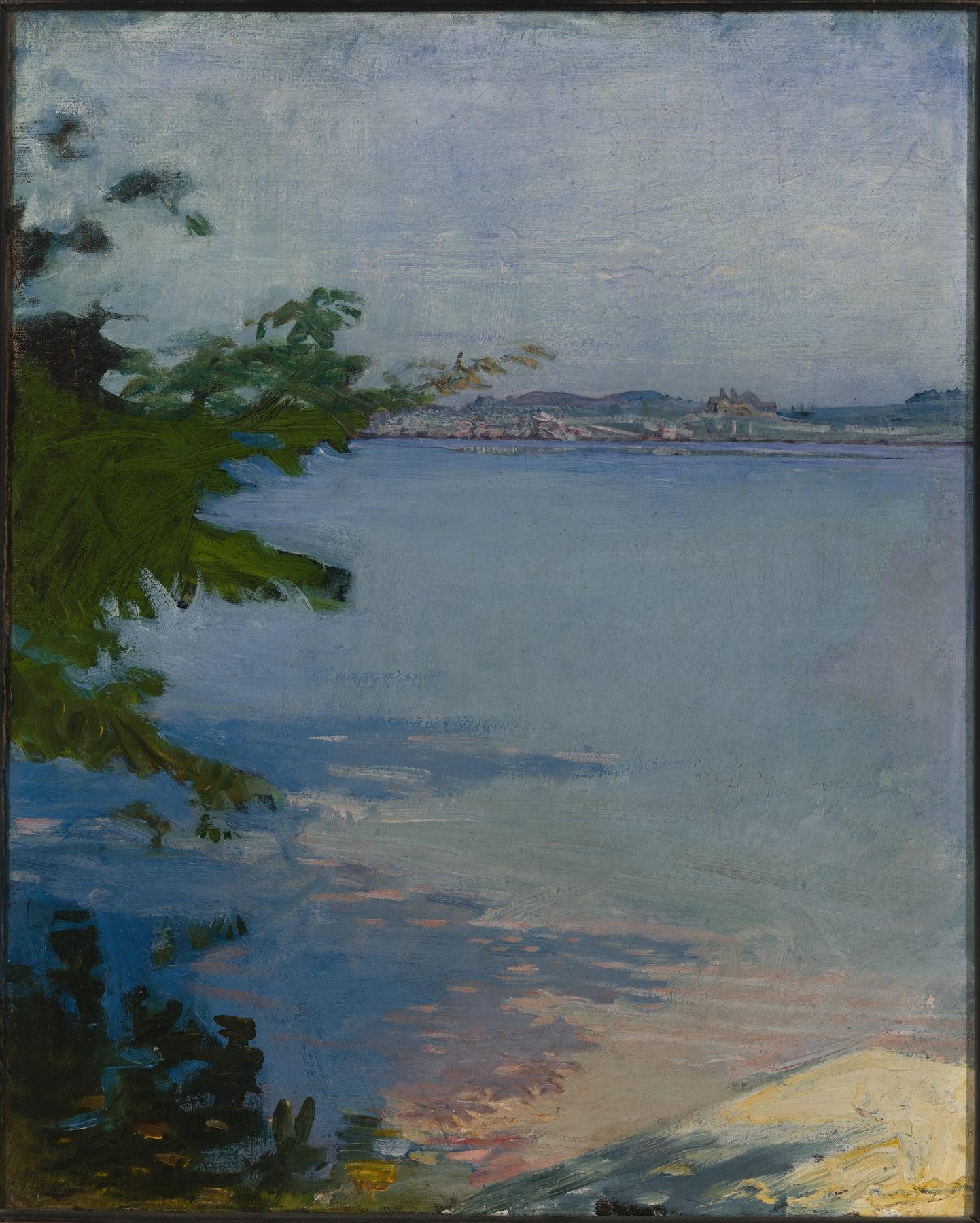 Dublin Pond, New Hampshire by Abbott Handerson Thayer, oil on canvas depicting a tranquil pond and reflections.