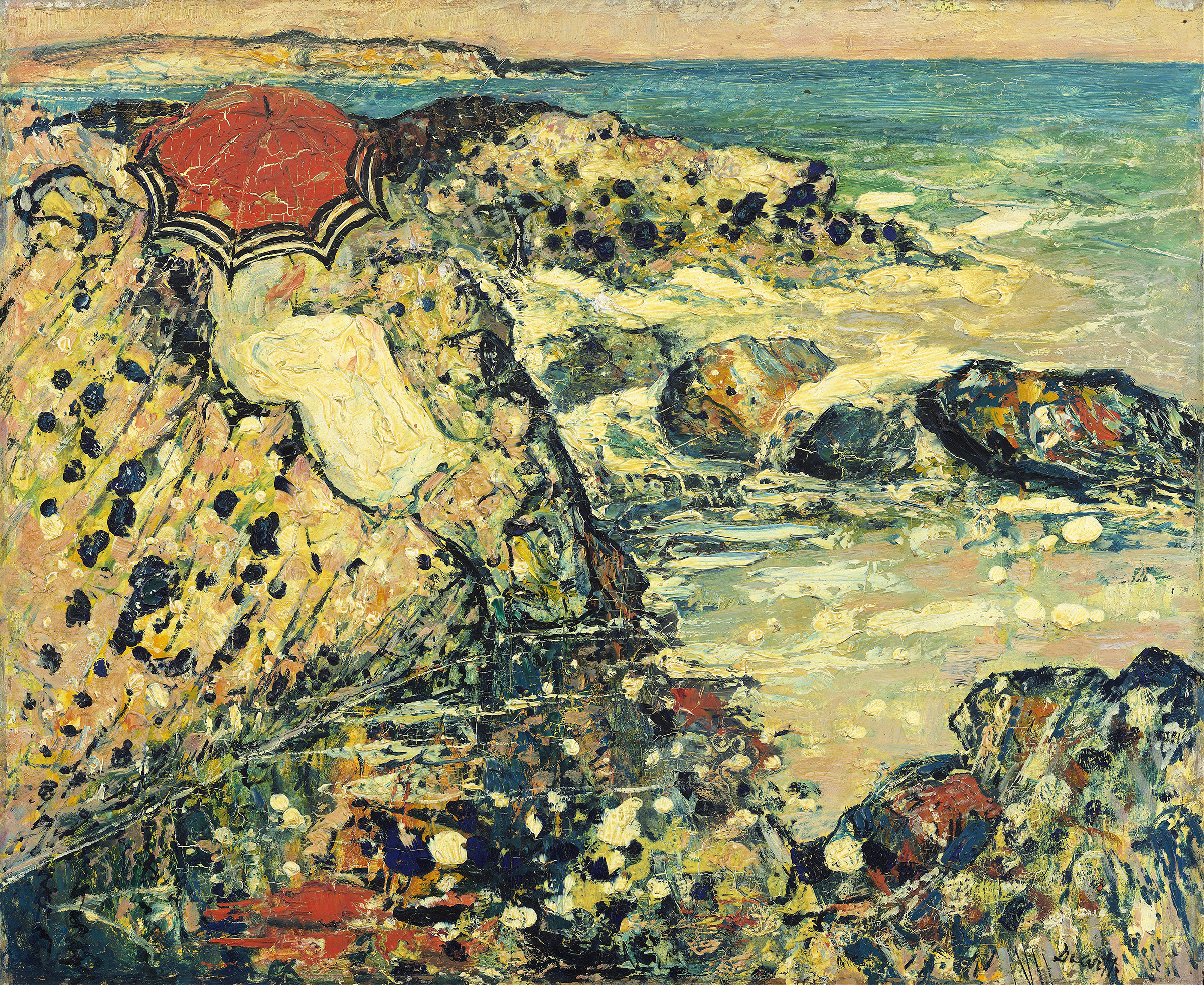 Flecks of Foam by Henry Golden Dearth, oil on canvas depicting frothy ocean waves