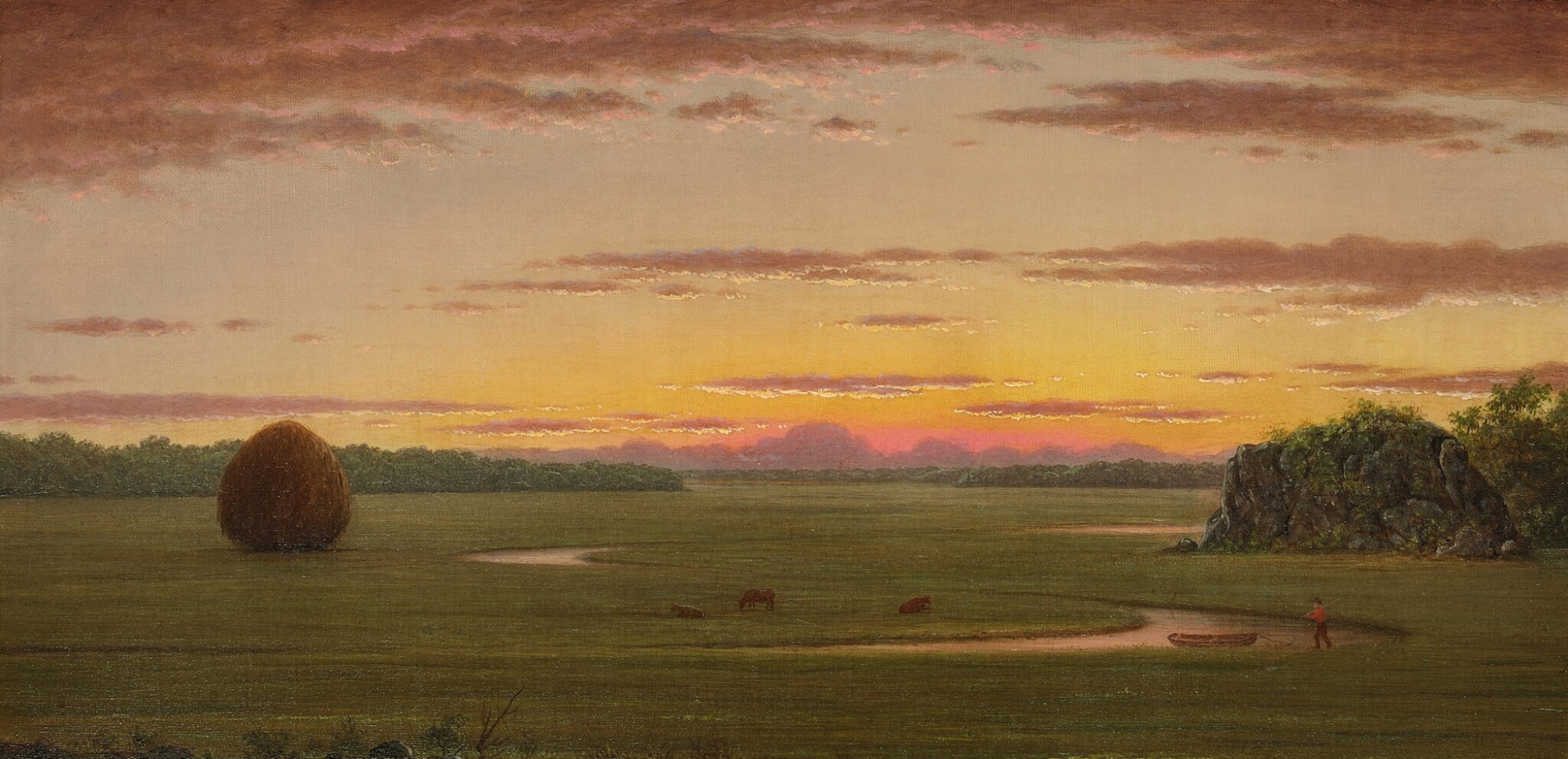 Single Haystack in a Flat Marsh, by Martin Johnson Heade, public domain