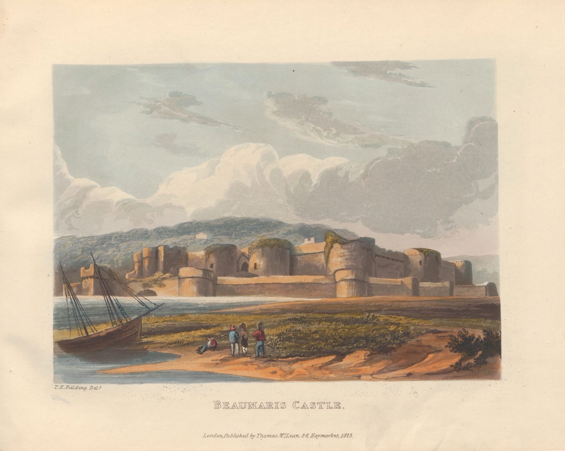 Beaumaris Castle architecture by Theodore Henry Adolphus Fielding, oil painting
