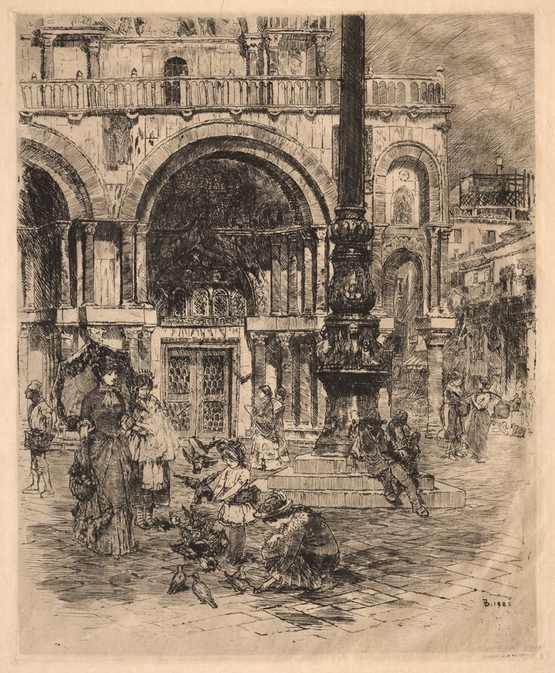 A depiction of Piazza San Marco in Venice by Frank Duveneck.