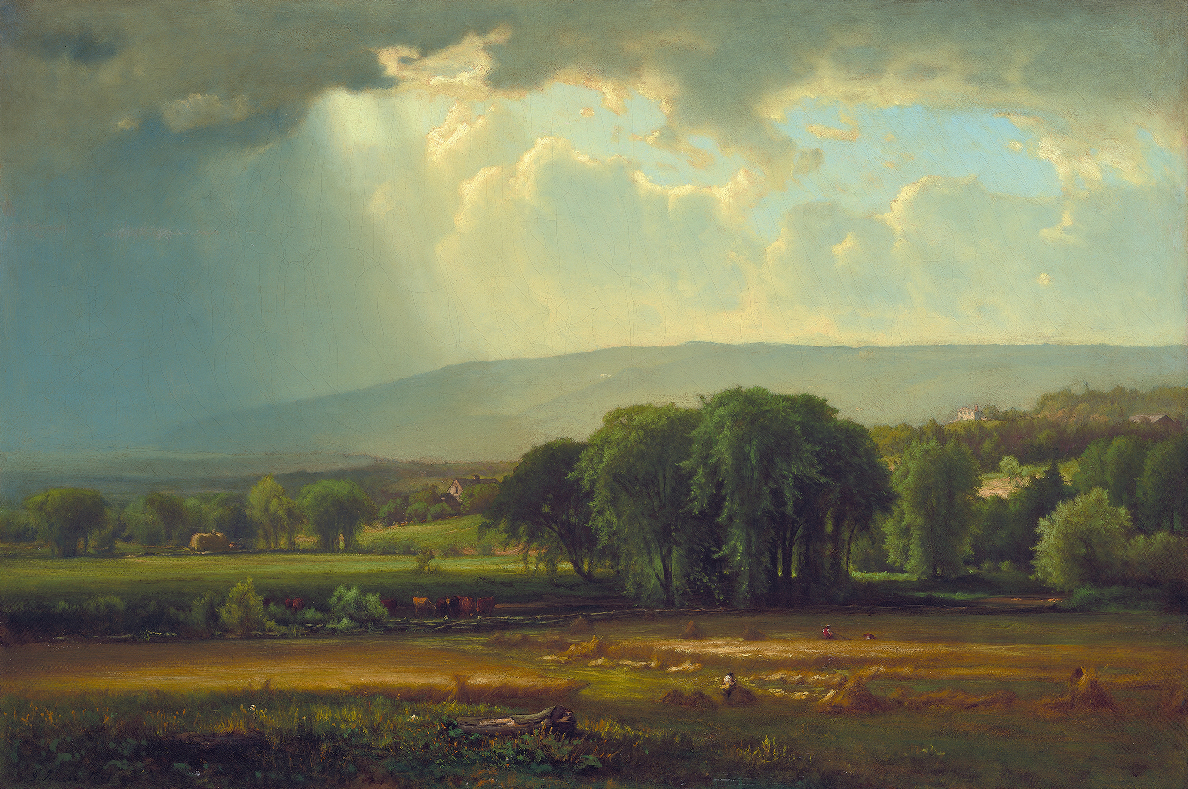 Harvest Scene in the Delaware Valley, by George Inness, public domain