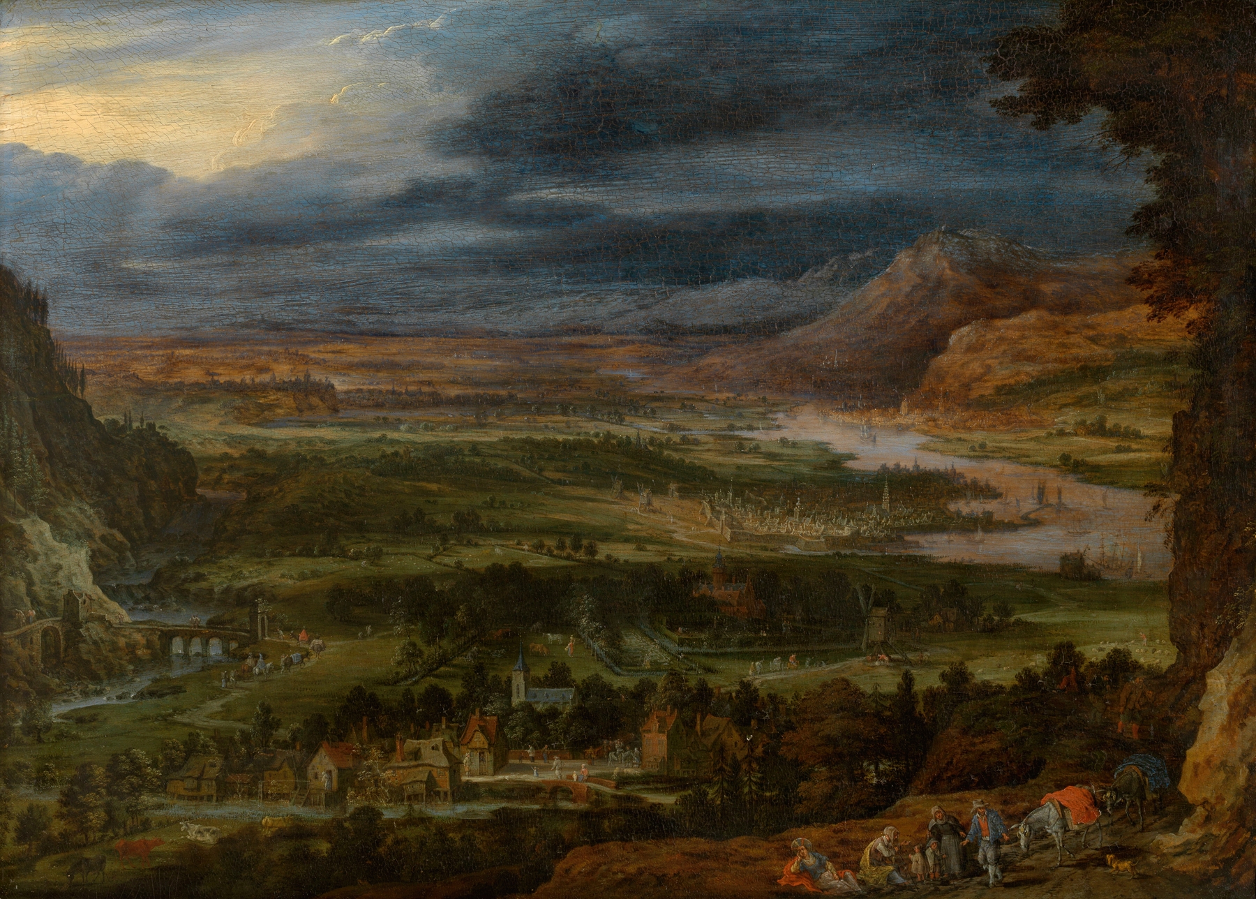 Landscape, by Jan Brueghel the Elder, public domain