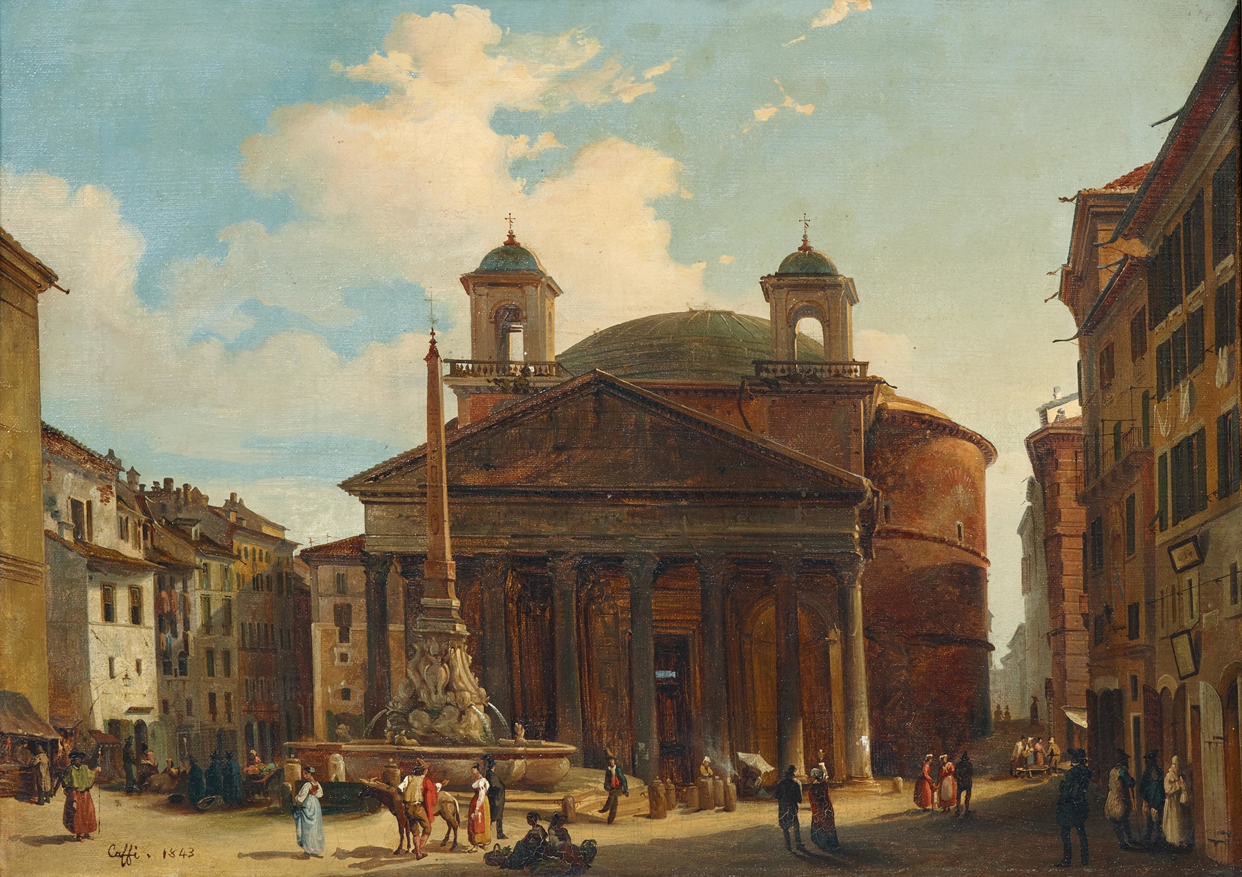 Rome, The Pantheon, by Ippolito Caffi, public domain
