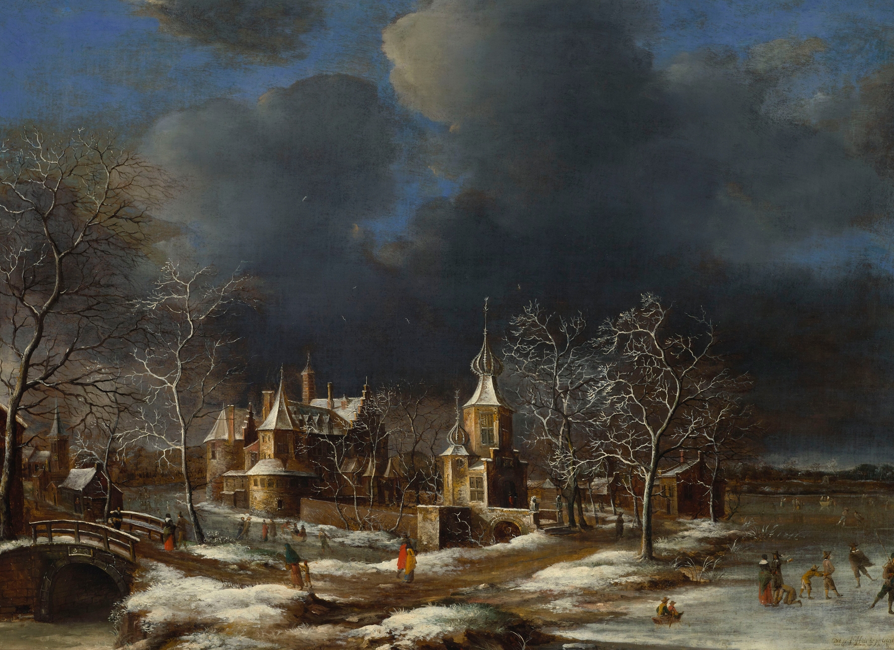Poelgeest Castle at Koudekerk, oil on canvas by Abraham Beerstraaten, showing a castle in a lush landscape.