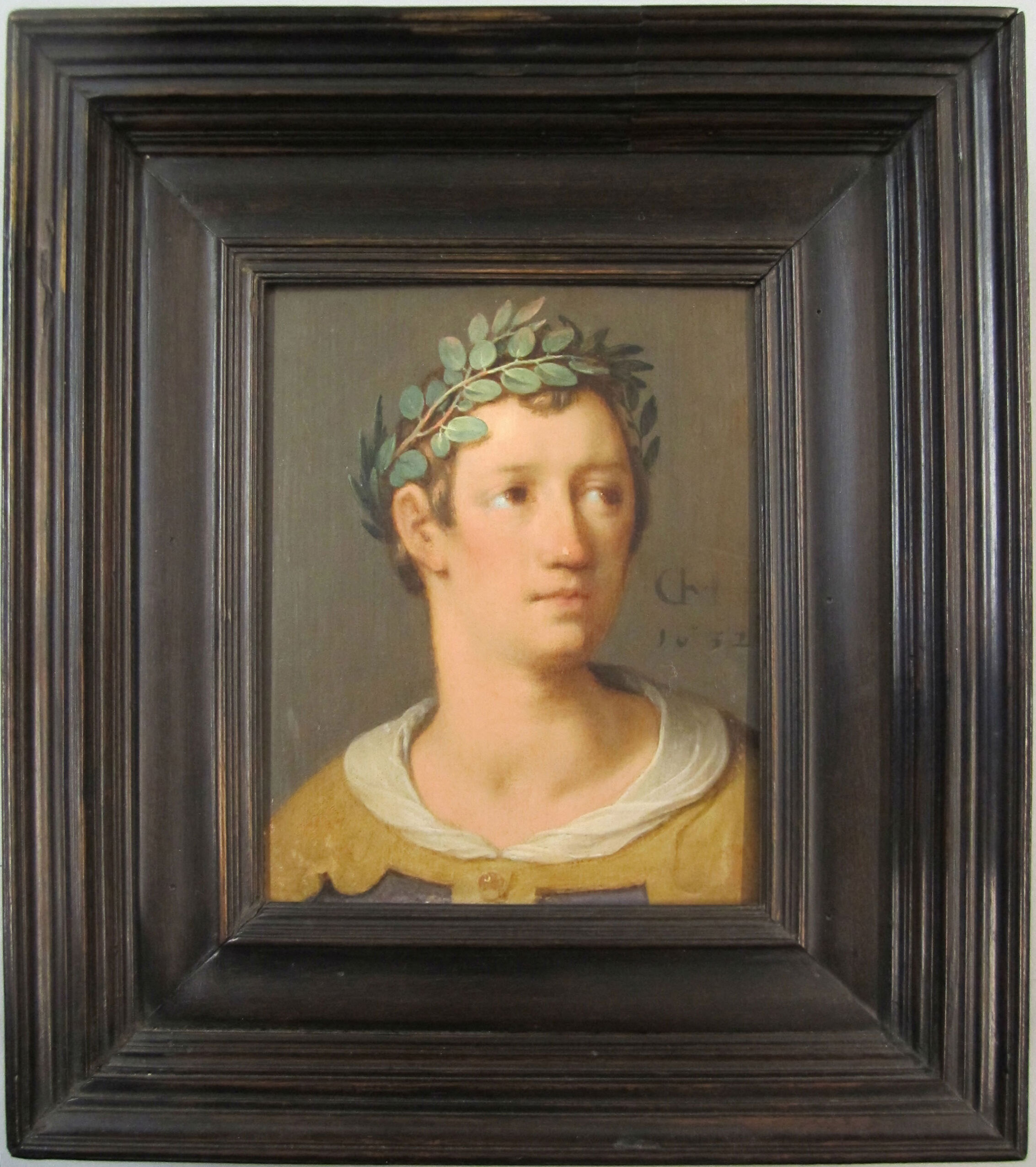 A Young Man with a Crown of Laurel Leaves, by Cornelis Cornelisz. van Haarlem, public domain