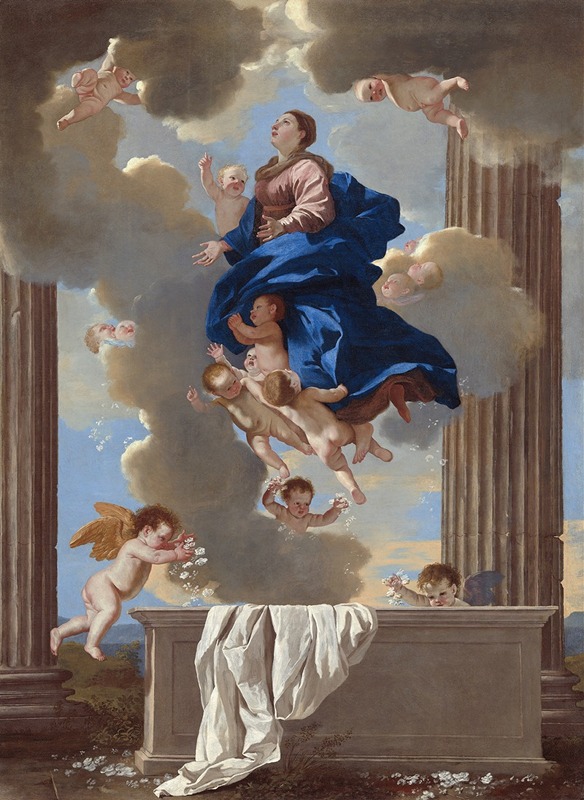 Nicolas Poussin's 'The Assumption of the Virgin' captures a divine moment in vivid colors.