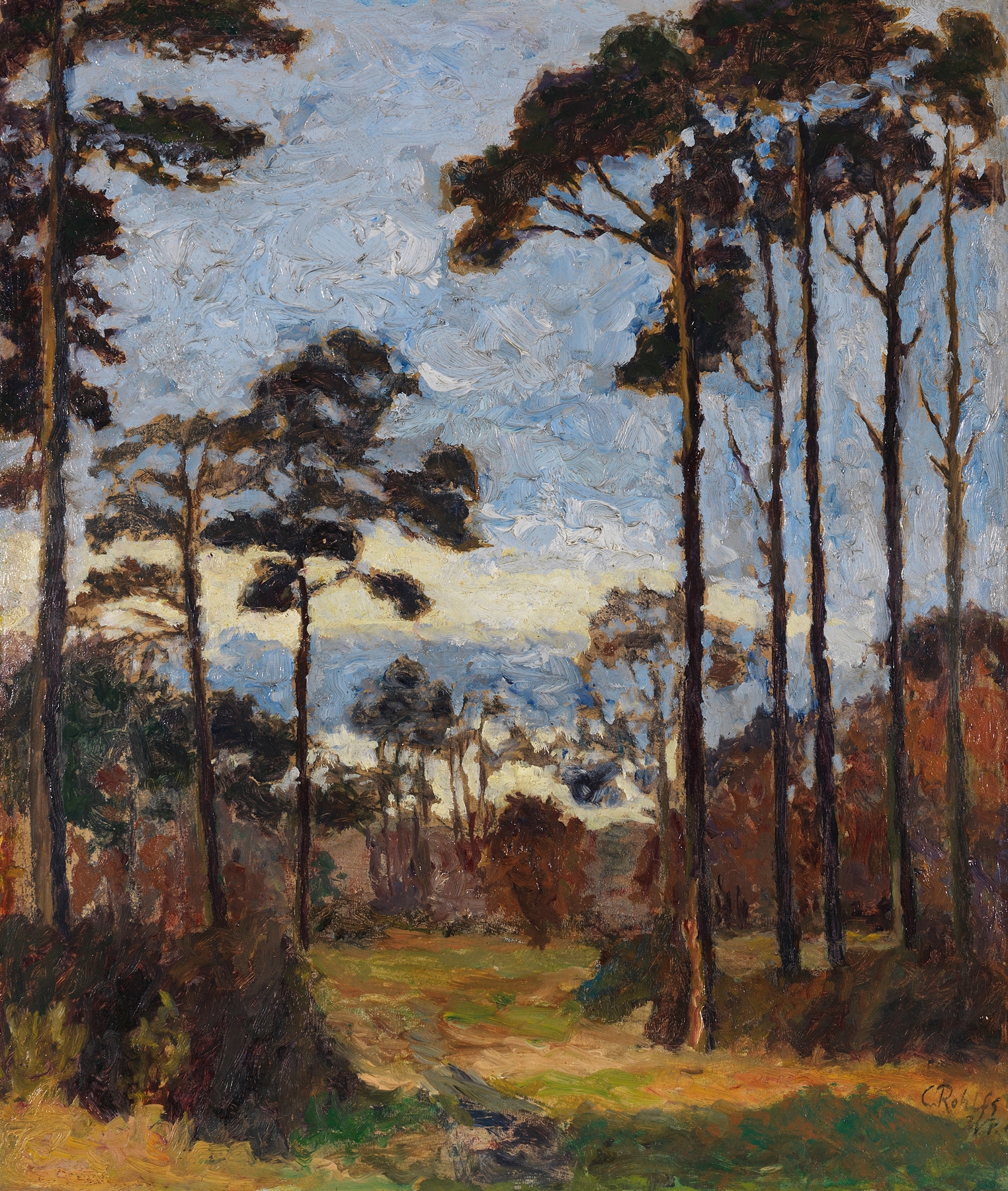 Kiefern auf dem Ettersberg, by Christian Rohlfs, public domain