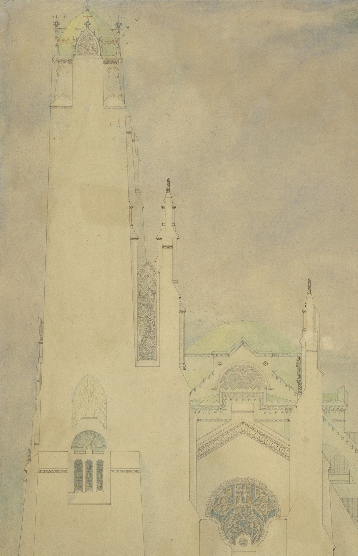 Ontwerp voor een kerk, by Marius Bauer, public domain