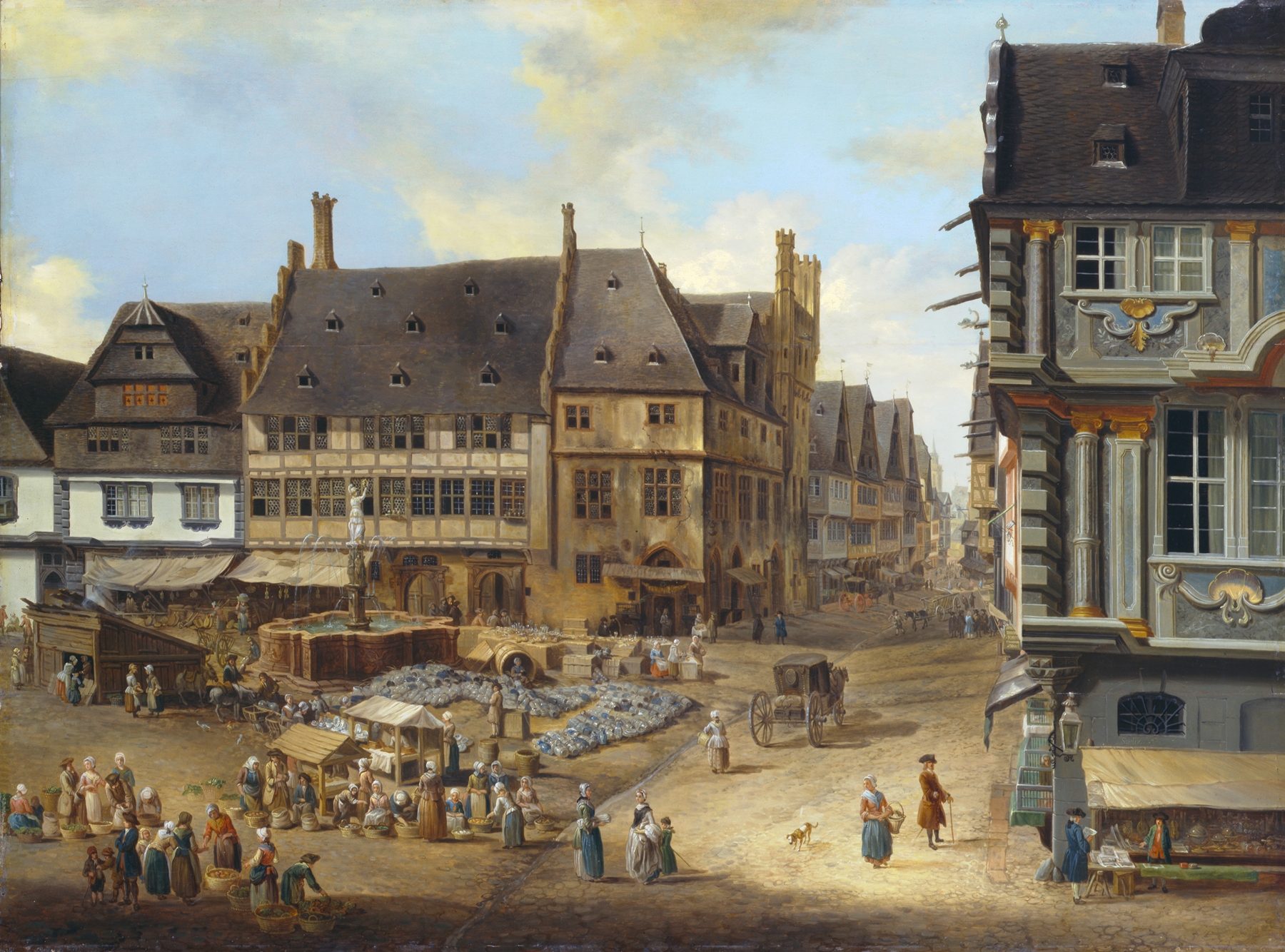 Landscape with trees and buildings, oil painting by Christian Georg Schütz the elder