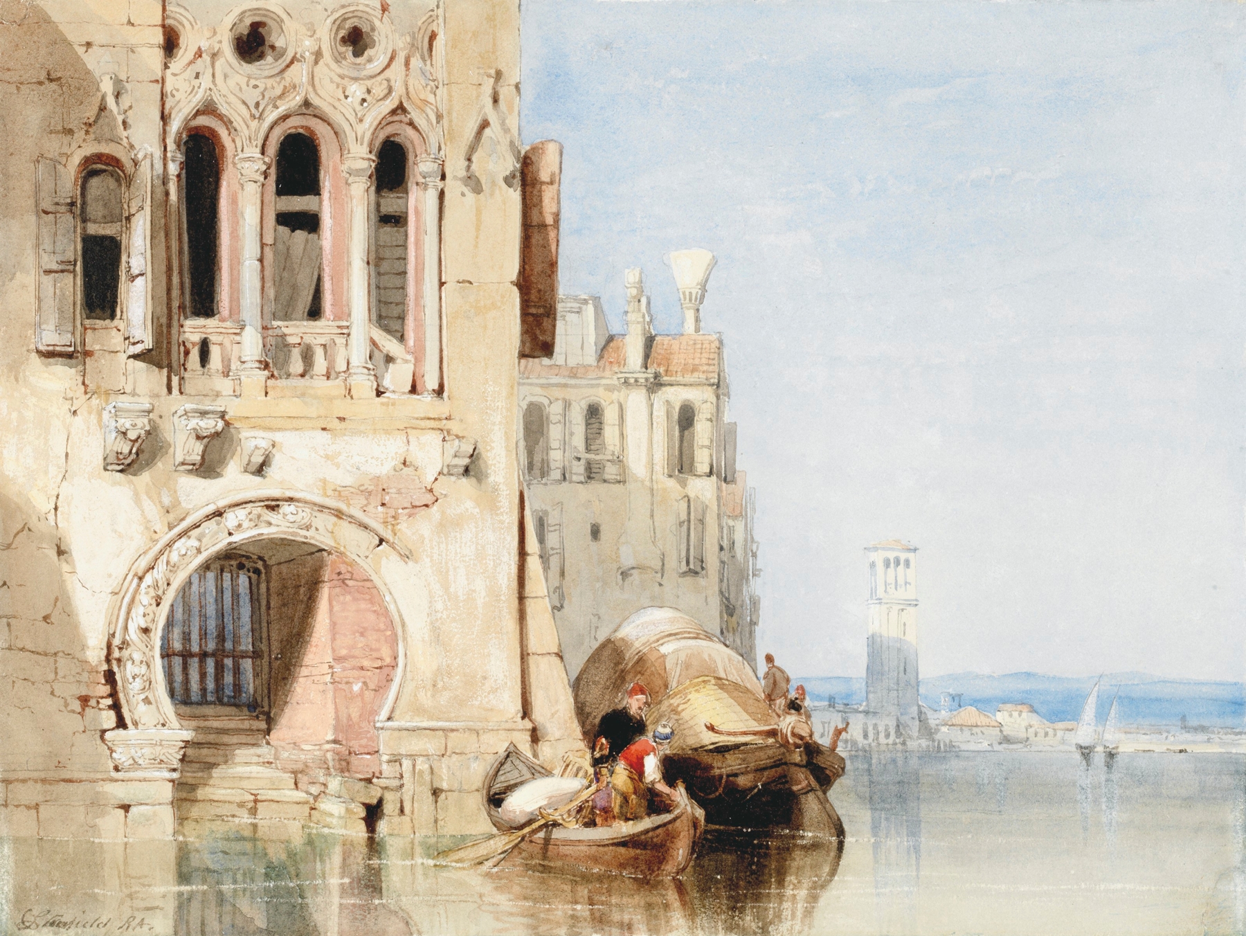 A capriccio scene, Venice, by Clarkson Stanfield, public domain