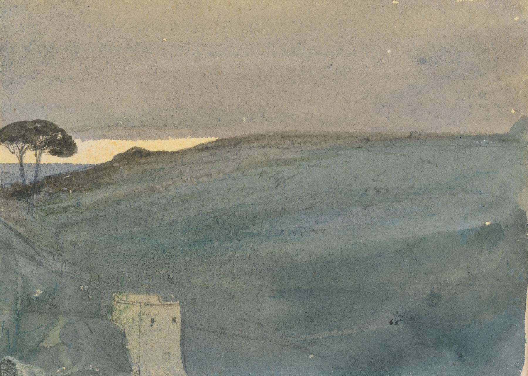 Drawing by Barbara Bodichon, featuring fluid lines and introspective themes.